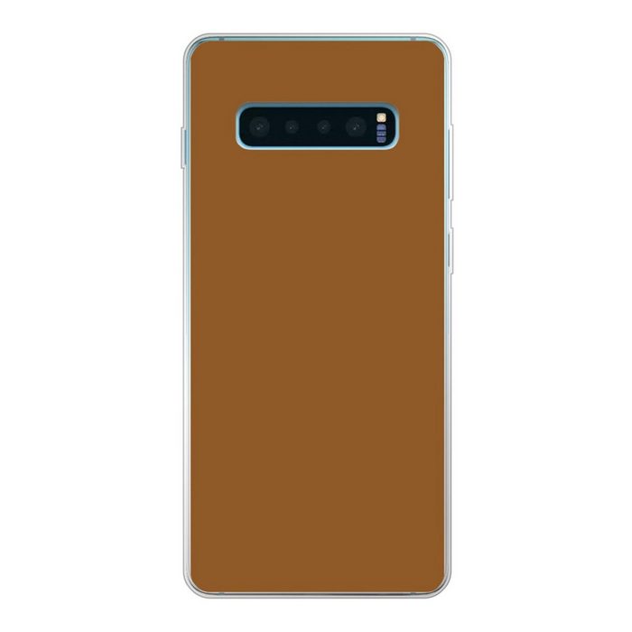 MuchoWow Handyhülle Braun - Erdton - Interieur Phone Case Handyhülle Samsung Galaxy S10+ Silikon Schutzhülle