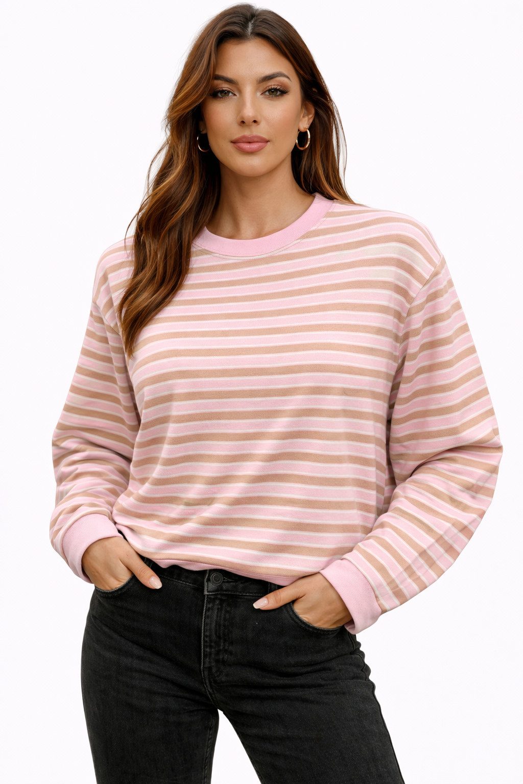 Worldclassca Longsleeve WORLDCLASSCA Longsleeve Streifen Langarm Shirt Sweatshirt Gestreift Neue Kollektion - Stilvolle und gemütliche Mode für Damen