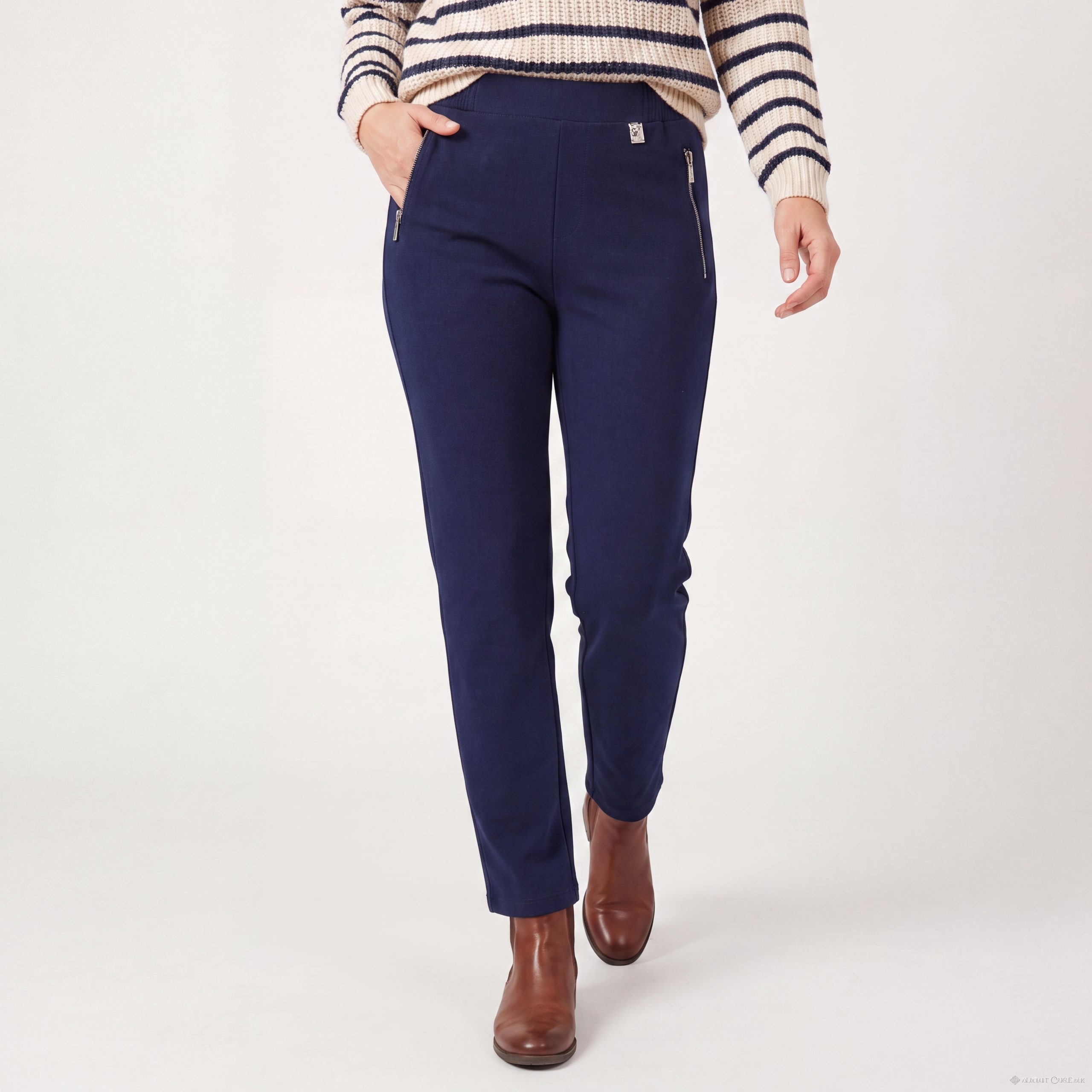 Alica Collection Schlupfhose Damen Schlupfhose moderne Stretchhose in Kurzgrößen in großen Größen erhältlich, Komfort-Stretchbund