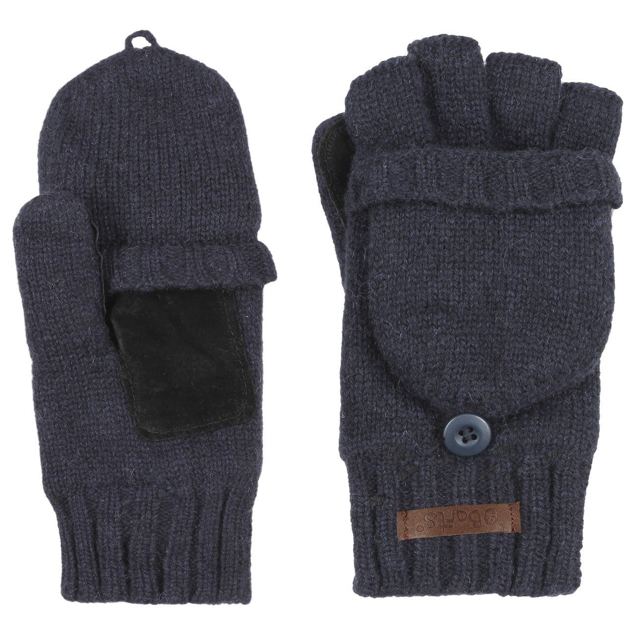 Barts Strickhandschuhe fingerlose Handschuhe mit Futter blau