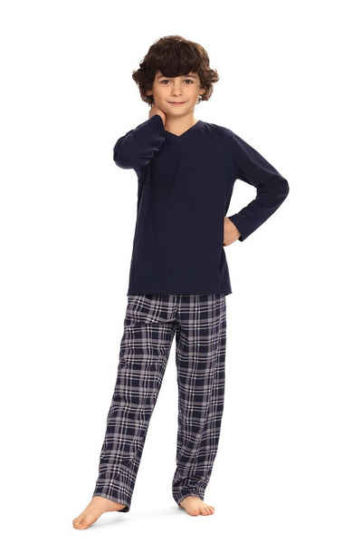 TURMIN Kinder Schlafanzug Jungen Langarm Pyjama Schlafanzüge Kinder Zweiteiliger Nachtwäsche Pyjama Set Schlafanzug Oberteil und Hose für Jungen Mädchen Jungen 2-8 Jahre 