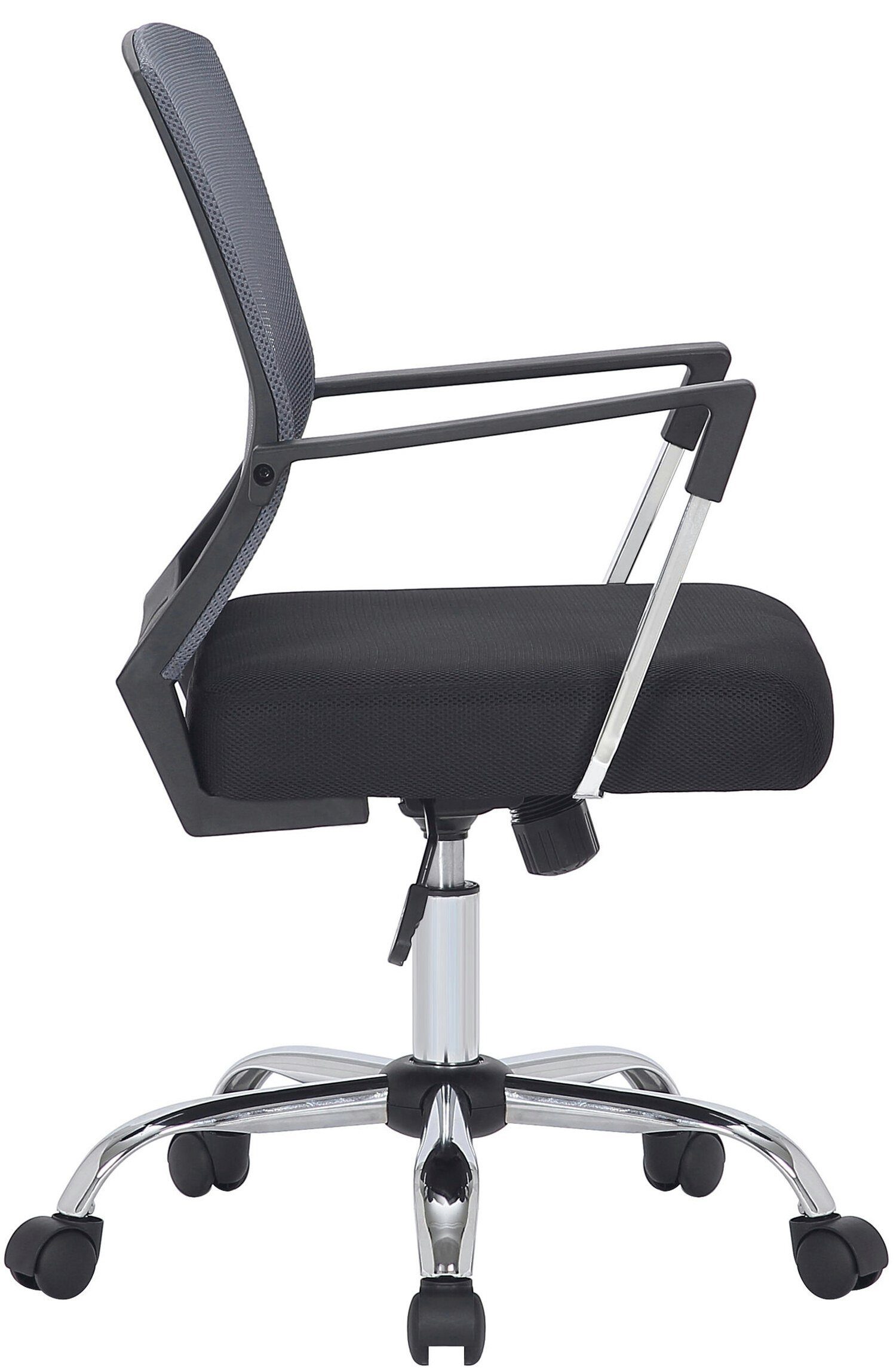 und Drehstuhl, schwarz/grau Chefsessel, TPFLiving Mabel - bequemer Bürostuhl XXL), Netzbezug (Schreibtischstuhl, chrom mit Gestell: Rückenlehne Metall 360° drehbar Sitz: Bürostuhl höhenverstellbar -