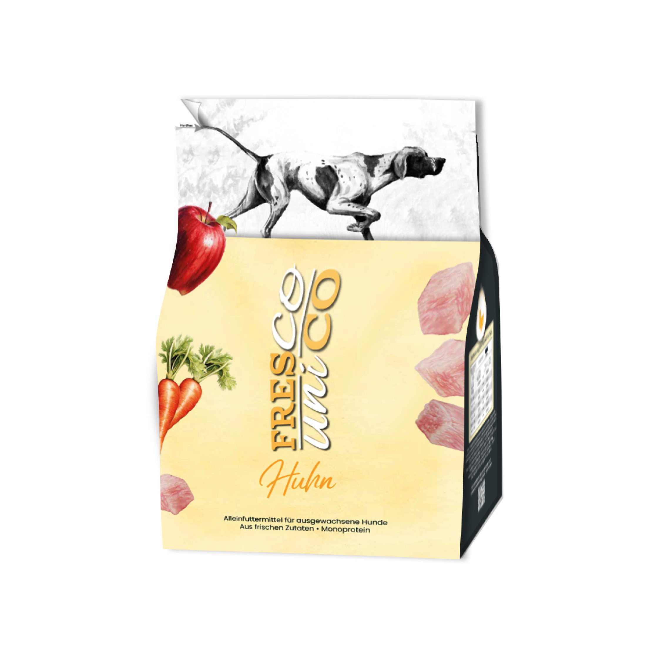 Fresco Dog unico Adult Huhn, Premium Hundefutter trocken getreidefrei, Trockenfutter für: Hunde, 66% Frischfleisch, zuckerfrei & hochverträglich