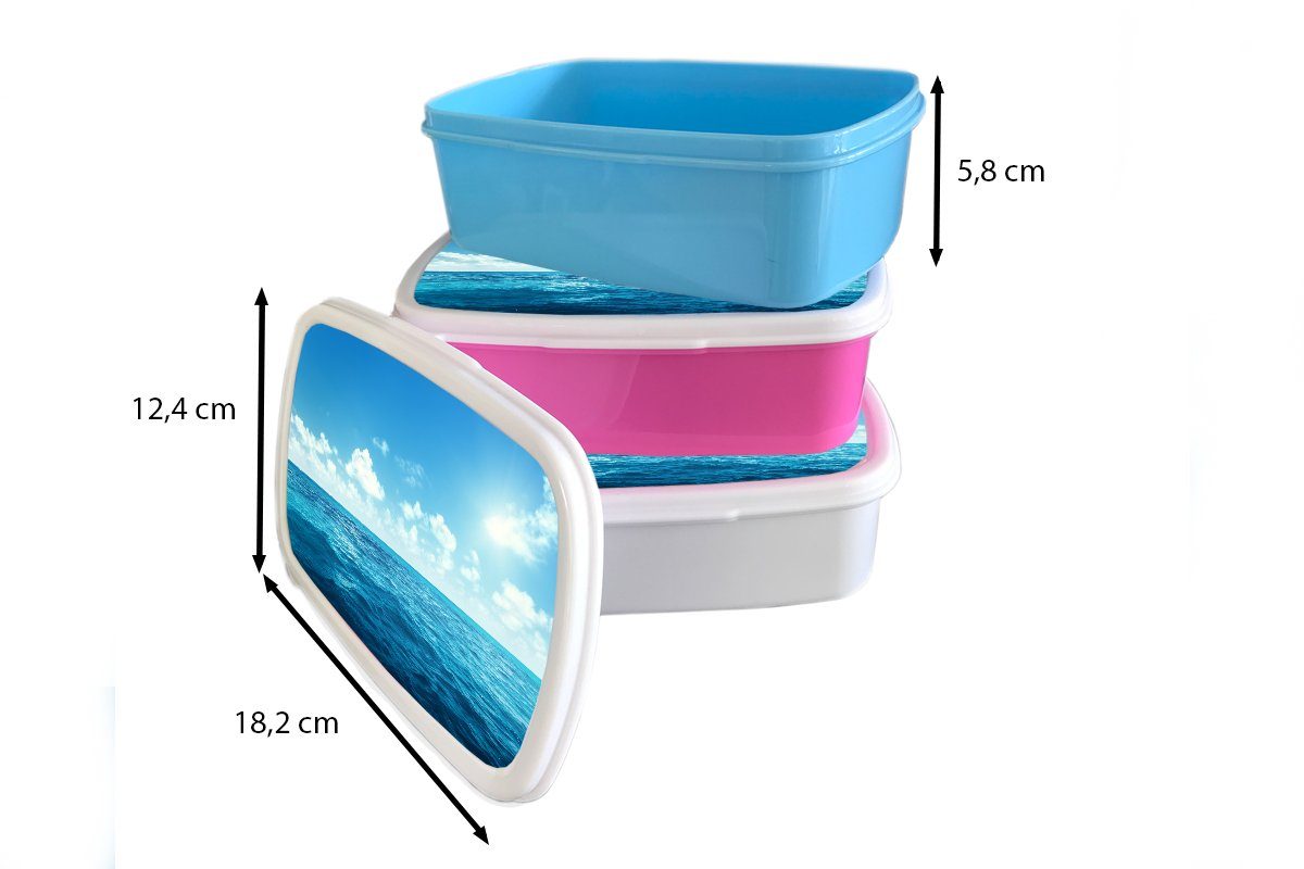 MuchoWow Lunchbox Meer - (2-tlg), Kinder weiß für Kunststoff, für Sonne, und Brotbox und Jungs Erwachsene, Himmel Brotdose, - Mädchen