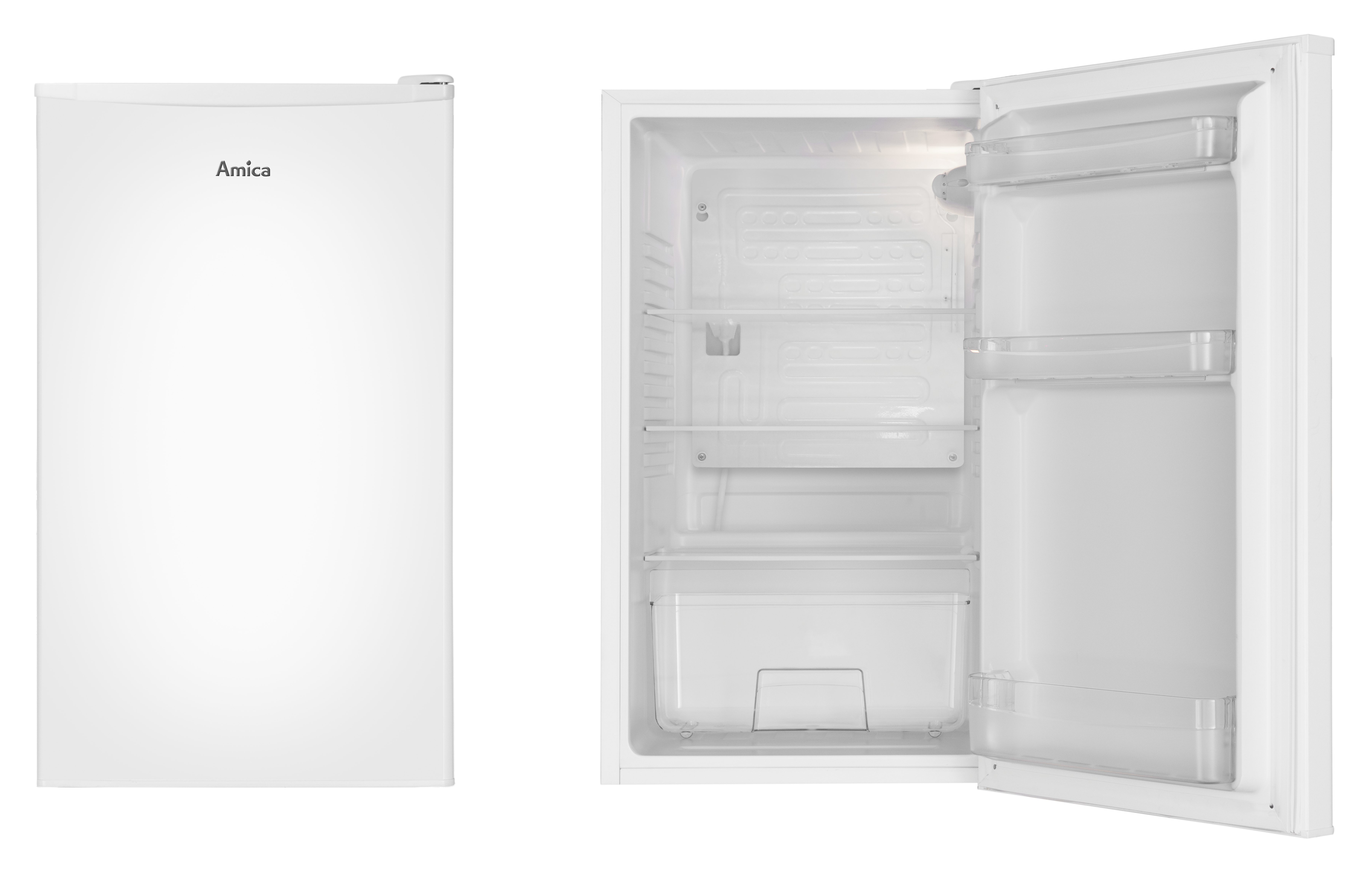 Amica Vollraumkühlschrank VKS 351 155 W, 85 cm hoch, 48 cm breit, Stilvoll, leise, perfekt organisiert – ideal für kleine Räume – Bild 4 von 5