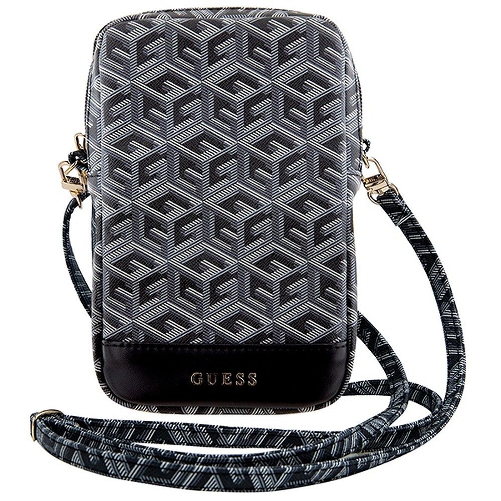 Guess Handytasche Umhängetasche Smartphonetasche Schultertasche (Spar-Set, 1-tlg., 19 x 12 x 4 cm elegant), GCube-Muster, verstellbarer Riemen, Reißverschluss
