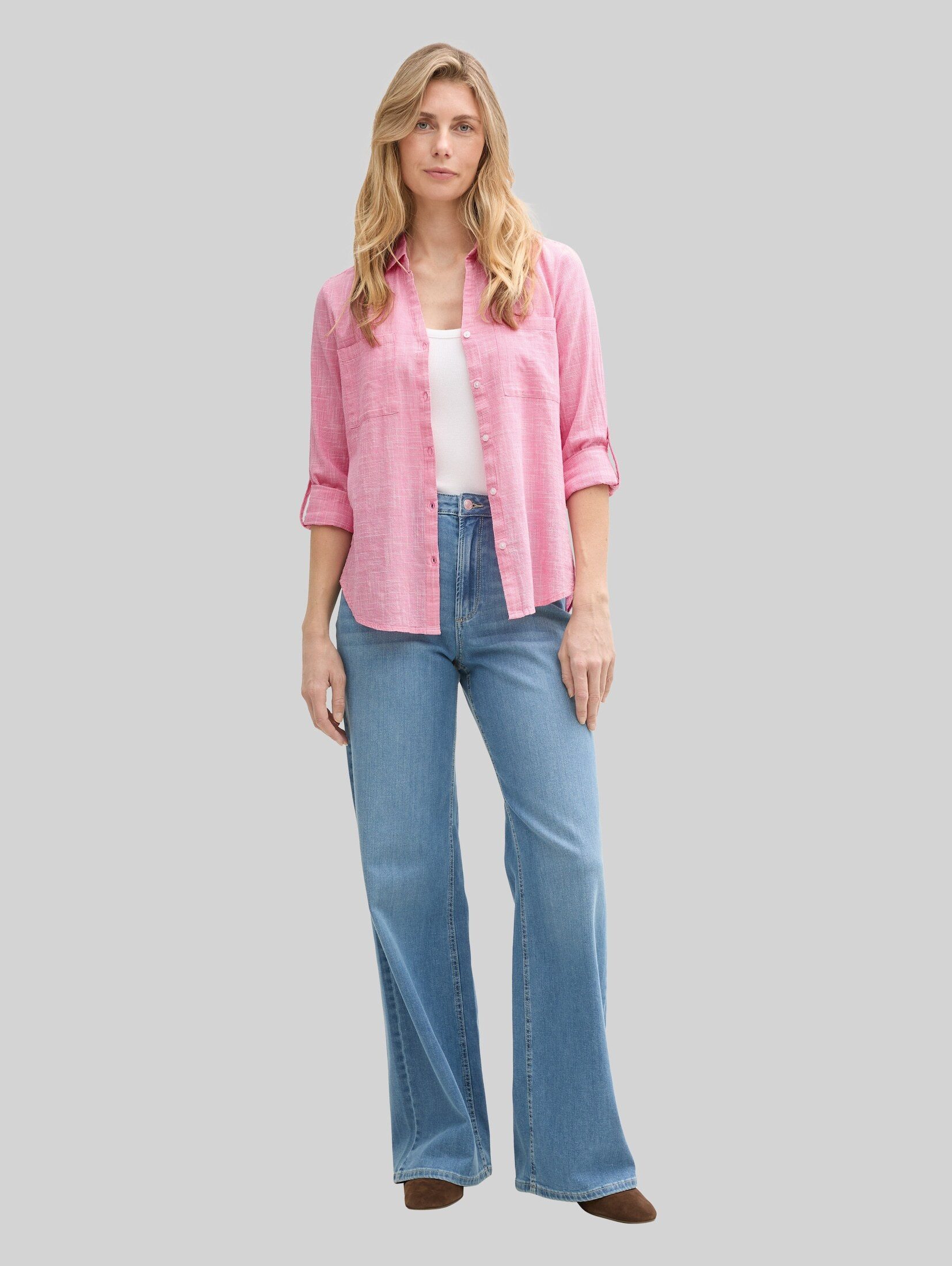 TOM TAILOR Langarmbluse Blusen & Shirts Bluse mit Brusttaschen