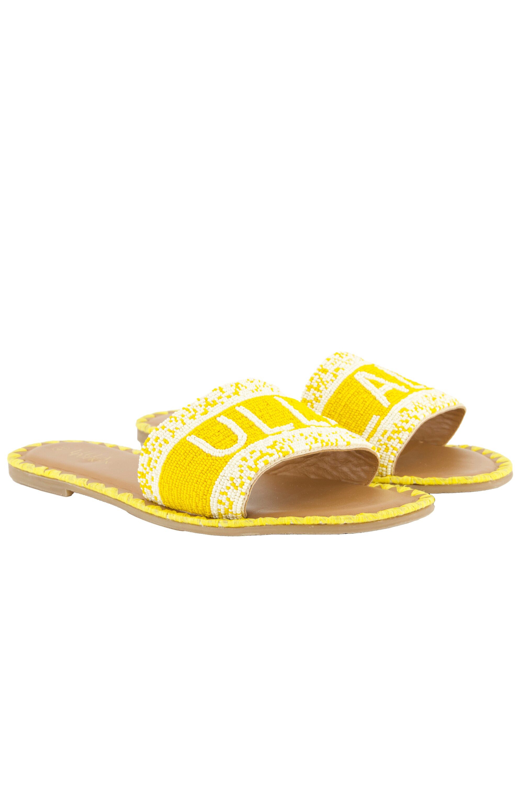 Ulla Popken Sandalen Perlen-Schriftzug Memory Foam Weite H Sandalette