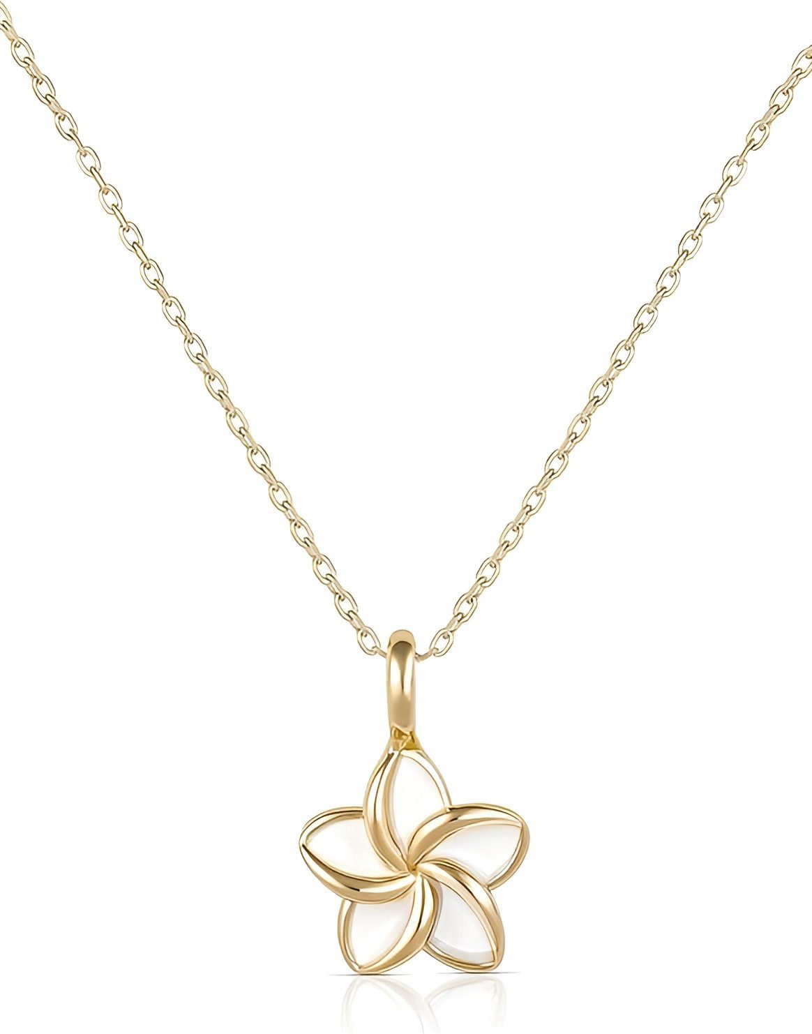 Einzelstück Kette mit Anhänger Halskette Frangipani mit Monoi Anhänger