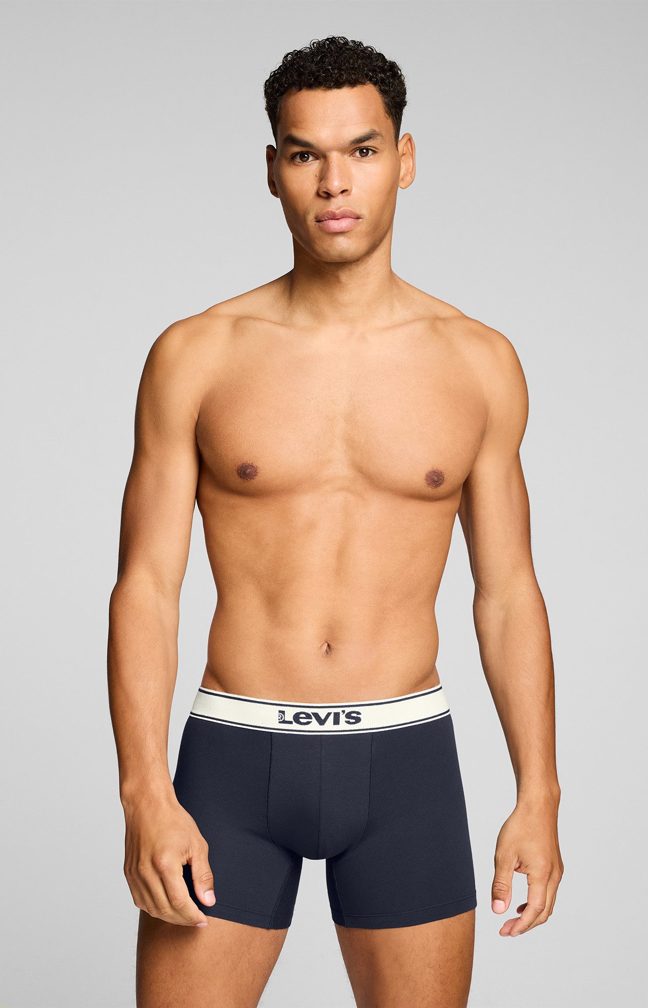 Levi's® Boxer LEVIS MEN VNTG HTR BOXER BRIEF 2P (2er Pack) ohne Eingriff, uni, meliert, Logo-Bund, elastisch – Bild 2 von 5