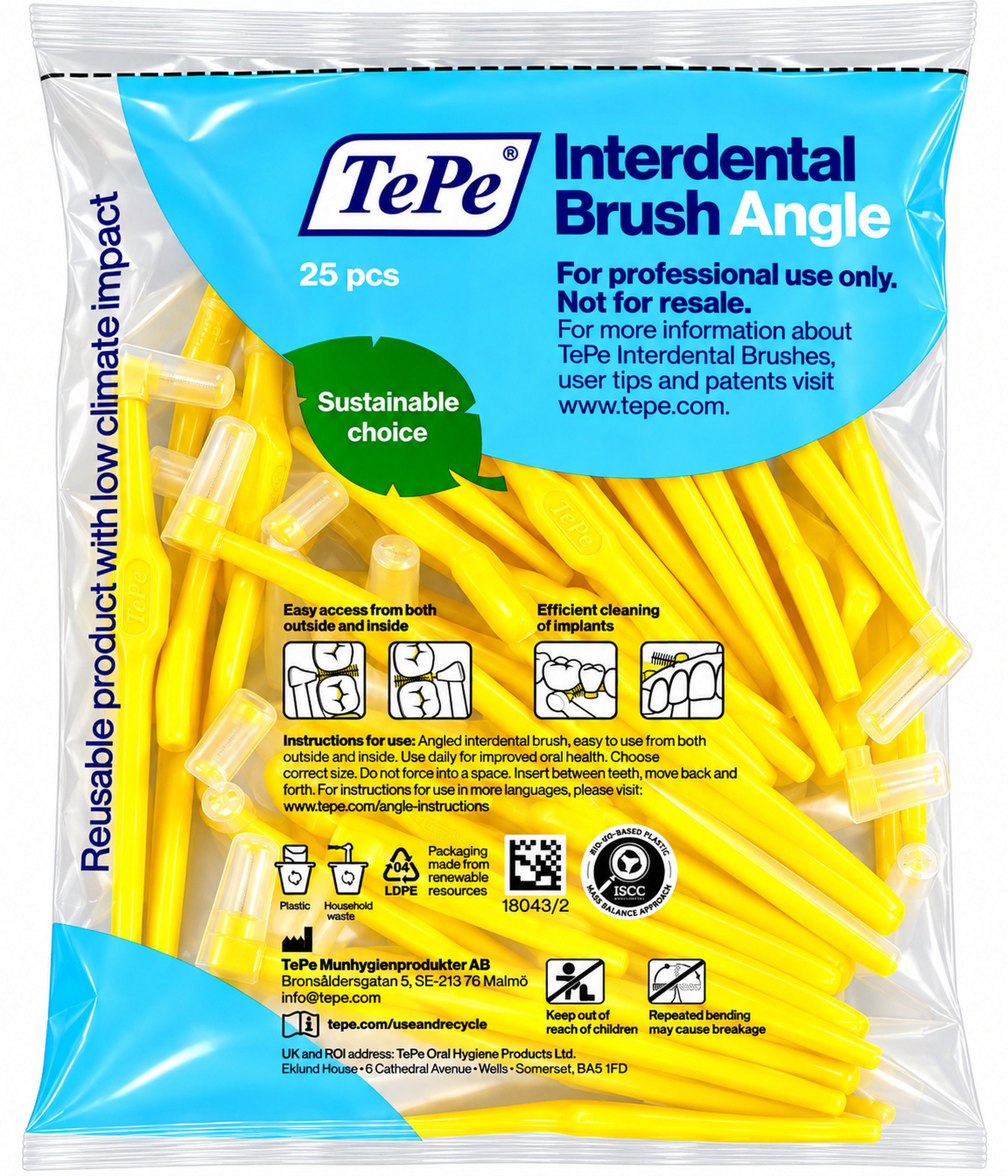 TePe Interdentalbürsten TePe Angle Interdentalbürsten gelb 0,7 mm - Multipack 25 Stück