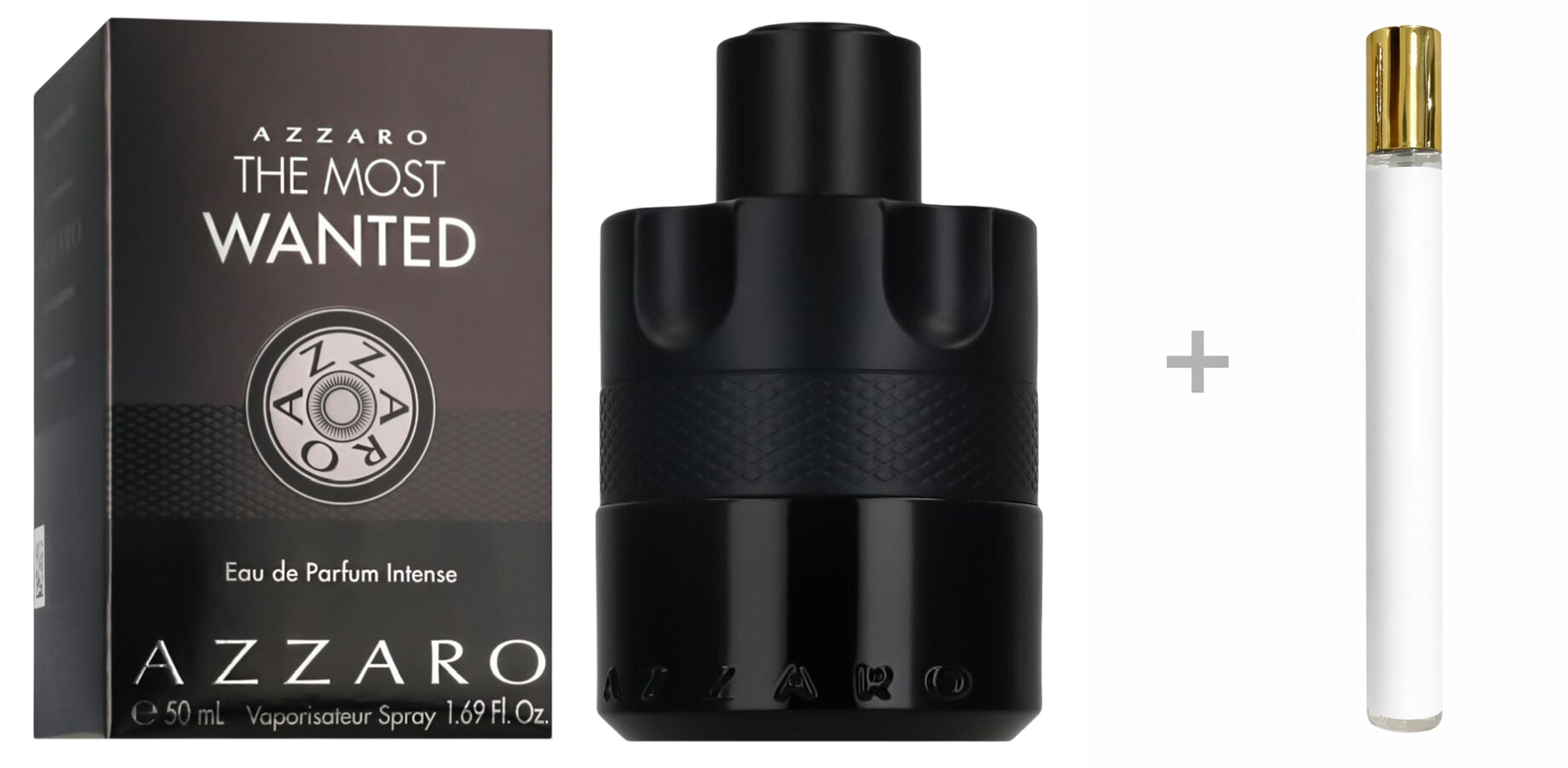 Azzaro Duft-Set The Most Wanted Intense Herren EDP Spray + Reisduft, AZZARO, Herrenparfüm, Glasflakon, Herrenduft
