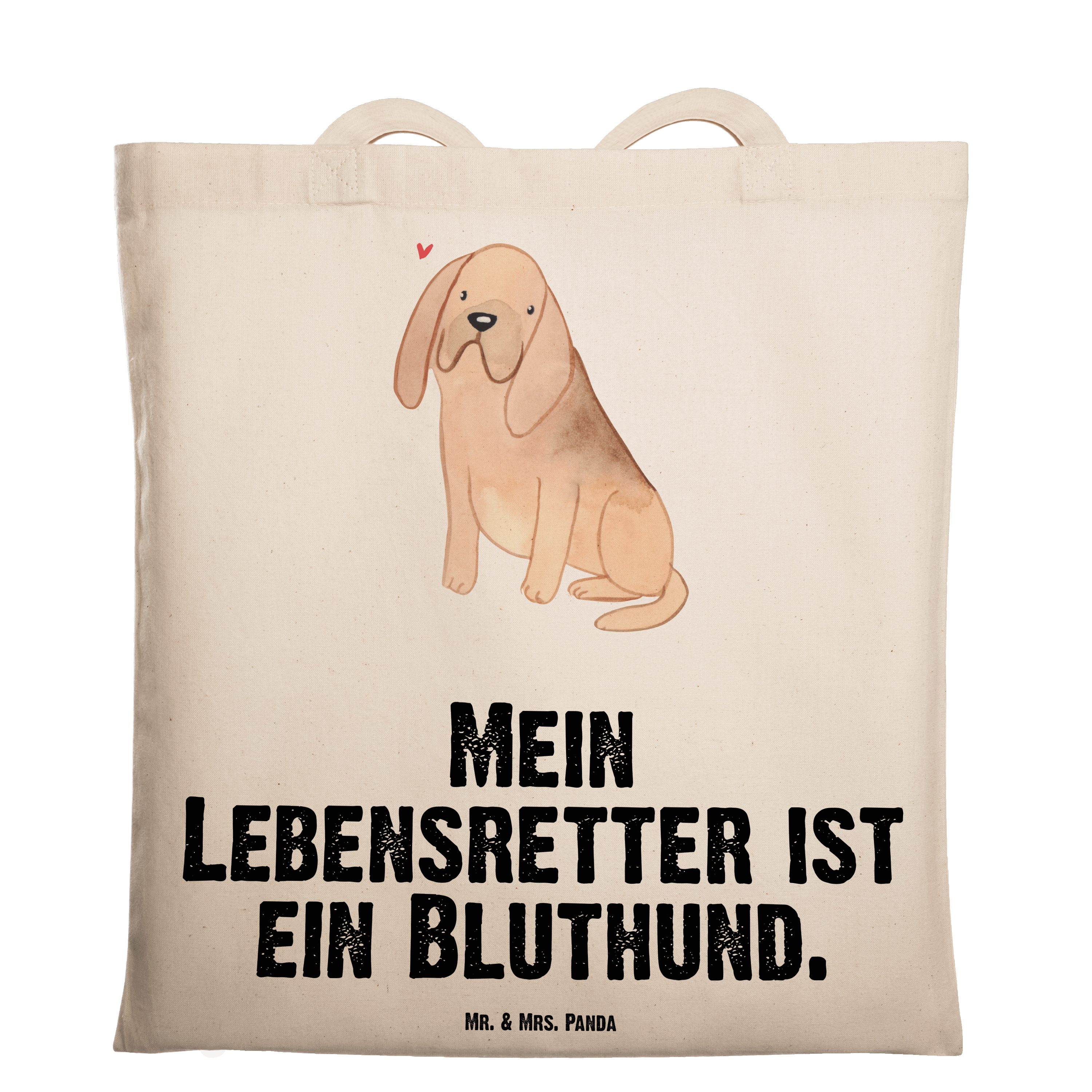 Mr. & Mrs. Panda Tragetasche (1-tlg) Beuteltasche, Transparent Hund, - Lebensretter Bloodhound Geschenk, 