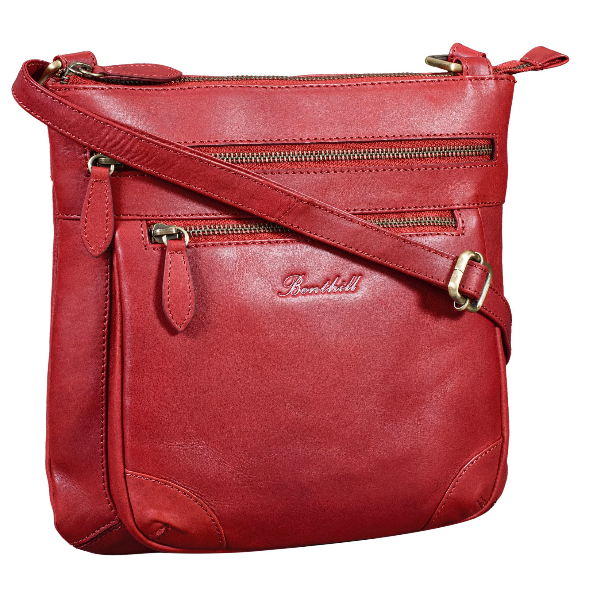 Benthill Umhängetasche Damen Echt Leder Handtasche Schultertasche Ledertasche Umhängetasche, Schultergurt / Umhängegurt Reißverschlussfach