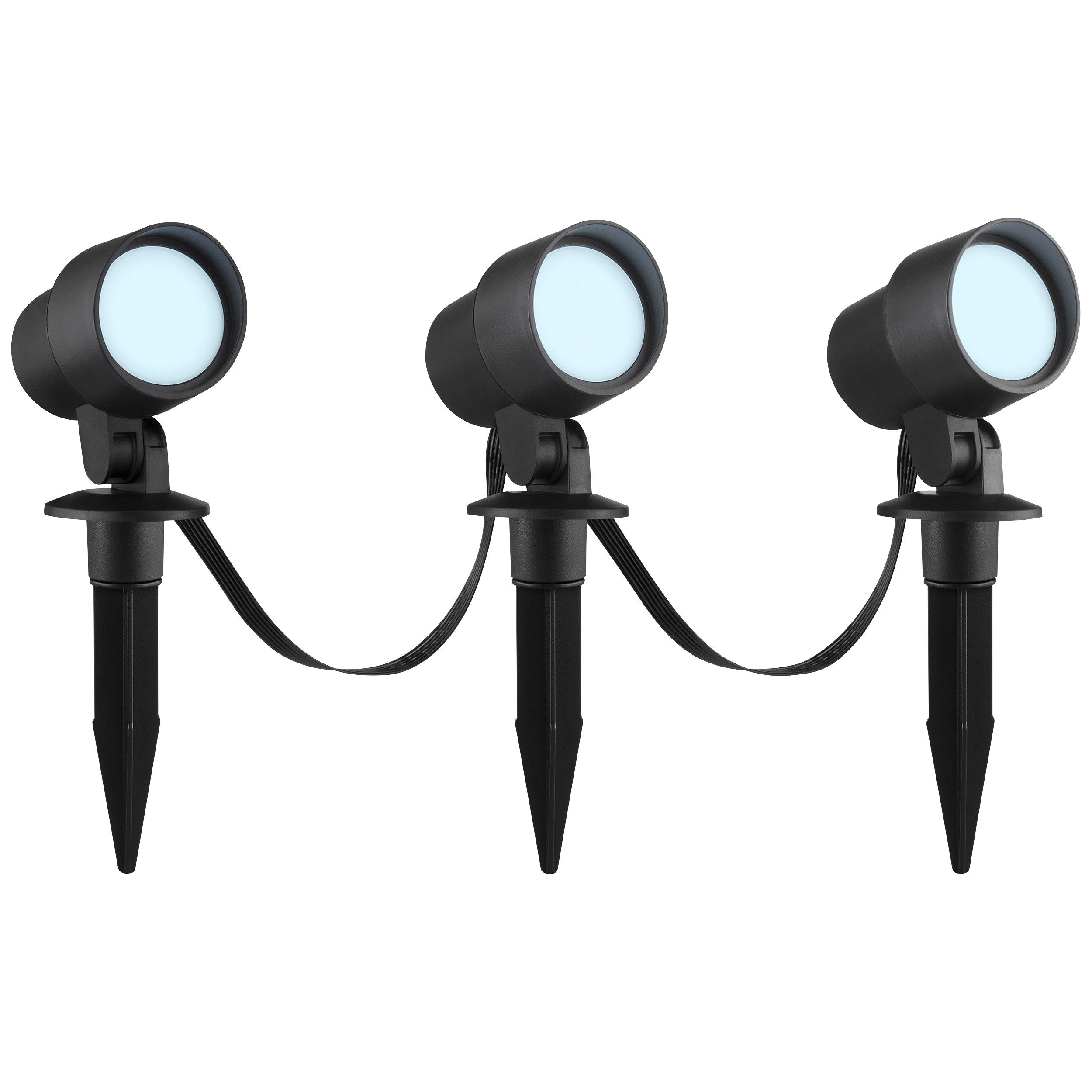 Brilliant LED Gartenleuchte Kamara, Bluetooth, Dimmfunktion, RGB, LED fest integriert, RGB, warmweiß - kaltweiß, LED Gartenspieß Set, dimmbar, RGB, CCT, IP44, schwarz, App steuerbar