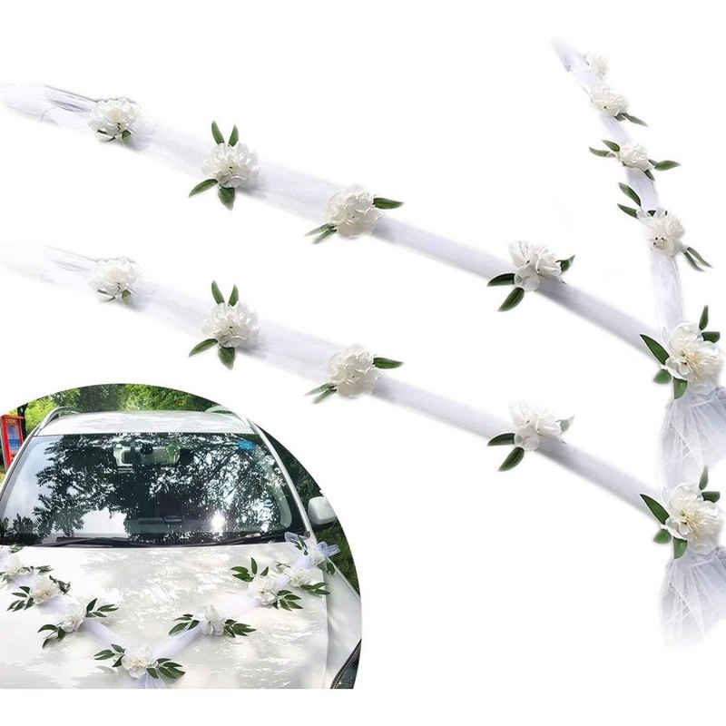 Kunstblume Autoschmuck Braut Paar Rose Dekoration Schmuck Auto Hochzeit Girlande, Lubgitsr