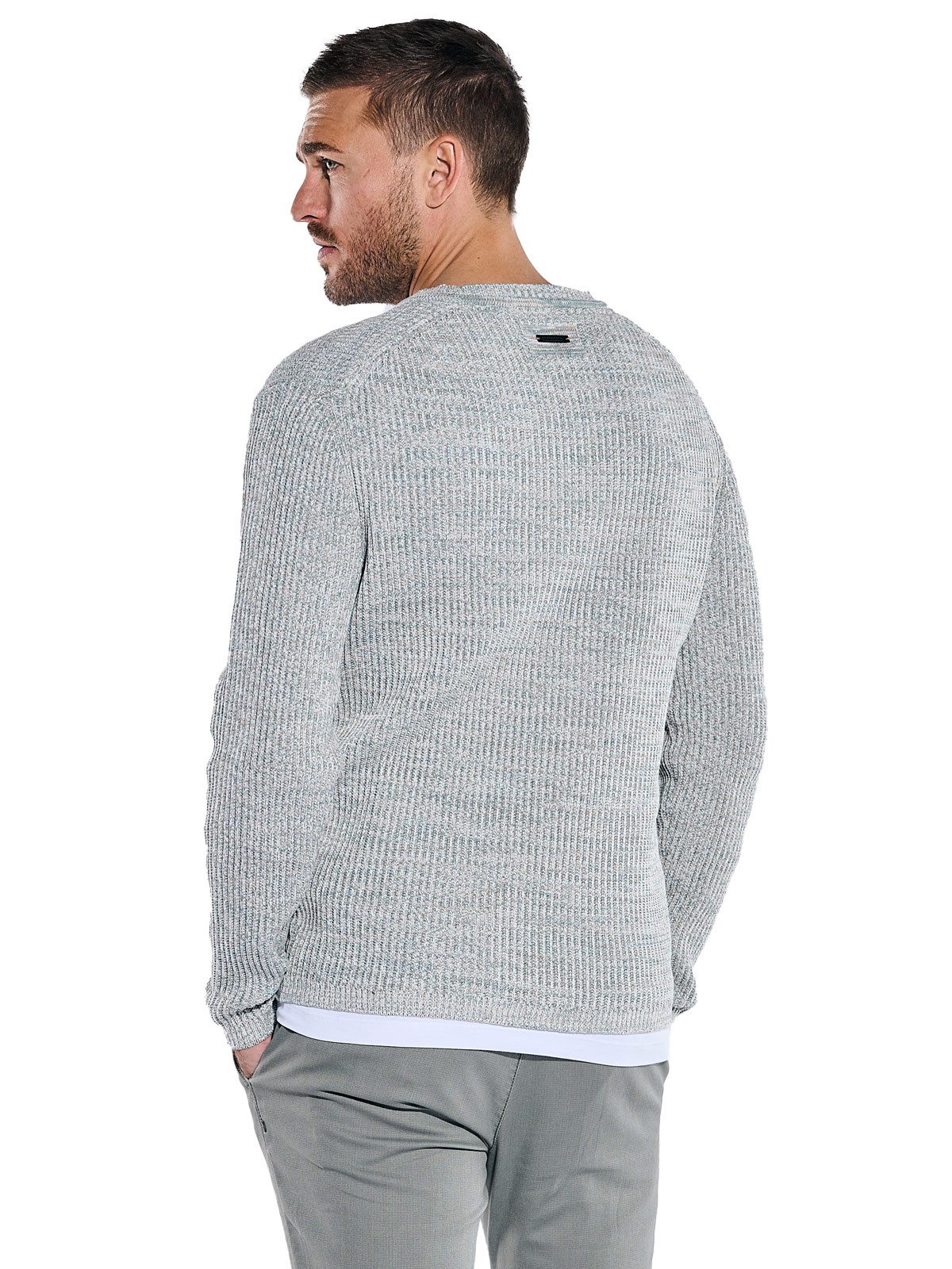 emilio adani Rundhalspullover Pullover strukturiert günstig online kaufen