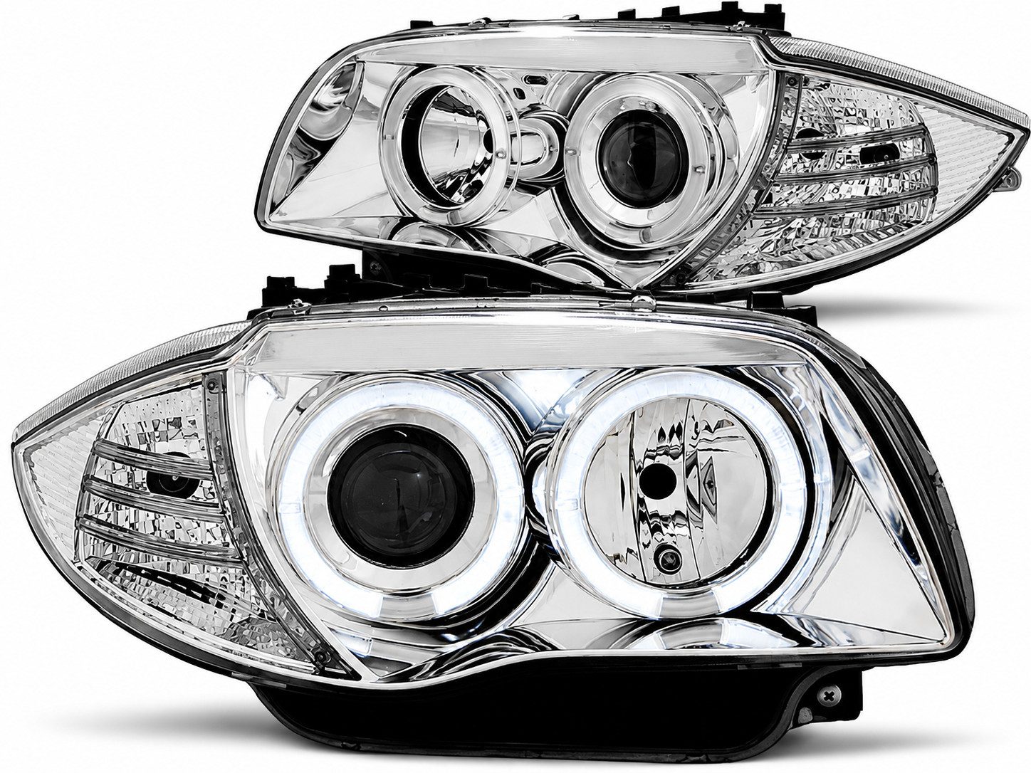LLCTOOLS KFZ-Ersatzleuchte Scheinwerfer Passend für BMW 1er E81 E82 E87 E88 04–11 Chrome