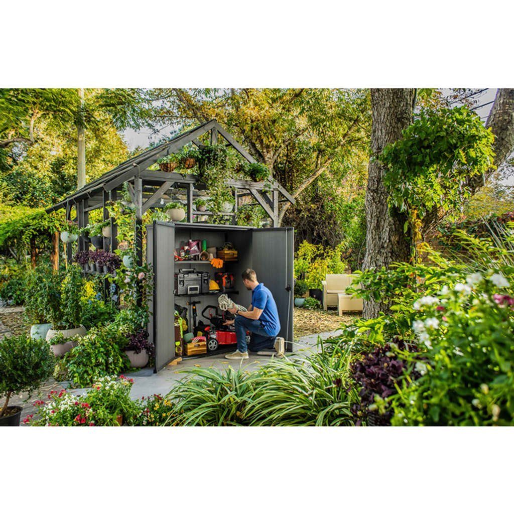 Keter Gartenhaus Gerätehaus Cortina Alto 150L Grau