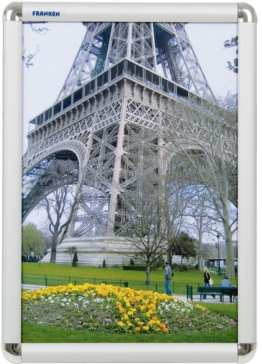 FRANKEN Fächermappe Wechselrahmen-Tafel silber Aluminium Klapprahmen 32,2 cmx44,5 cm