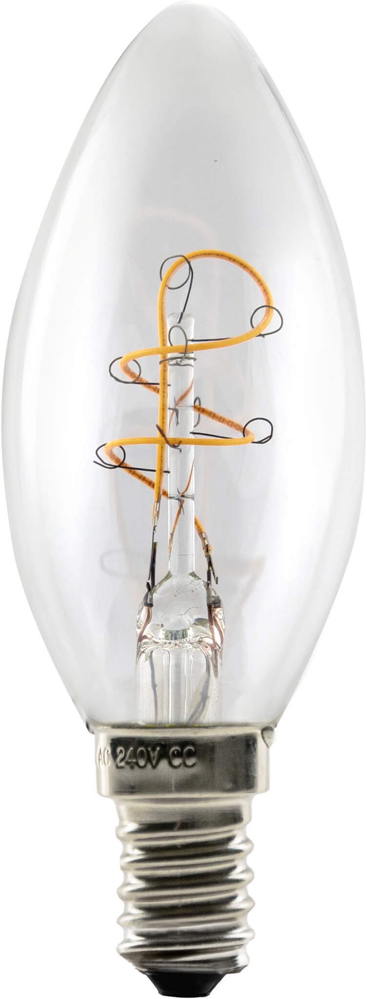 SEGULA LED-Filament LED Kerze klar E14, E14, 1 St., Warmweiß
