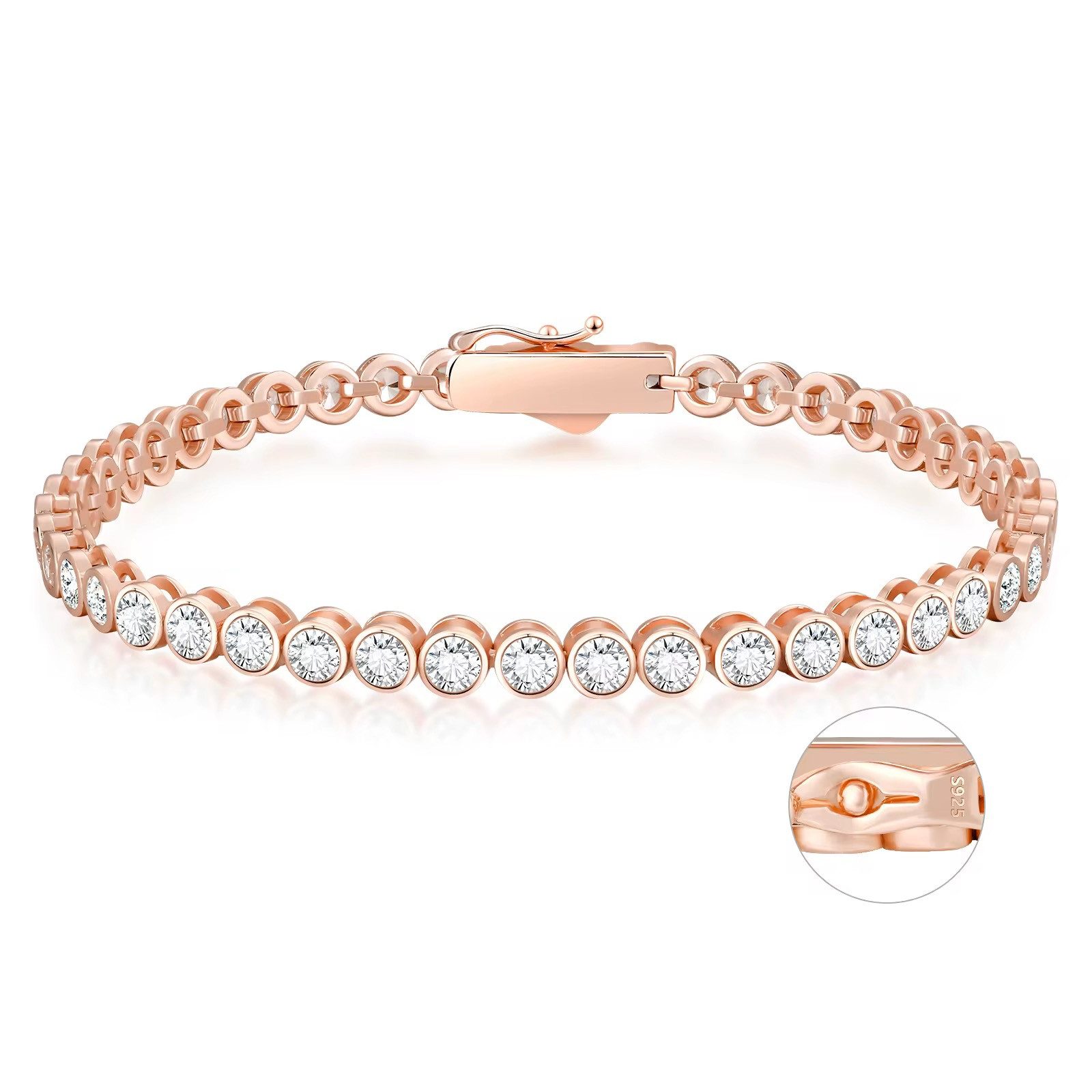ROUGEMONT Tennisarmband Funkelndes Damen Tennisarmband Roségold 925 Sterlin günstig online kaufen