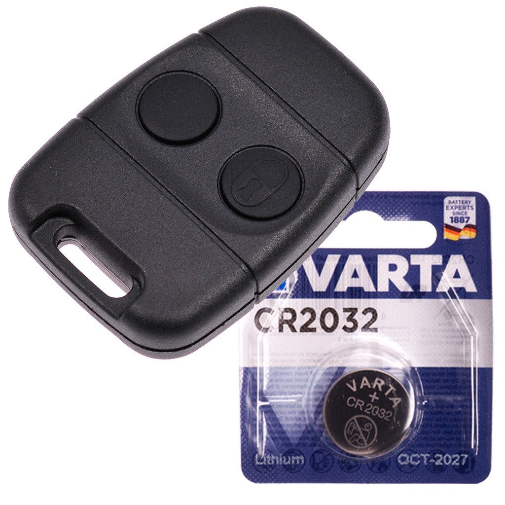 mt-key Auto Schlüssel Ersatz Gehäuse mit 2 Tasten + 1x VARTA CR2032 Knopfzelle, CR2032 (3 V), für Land Rover 25 Discovery Freelander Funk Fernbedienung