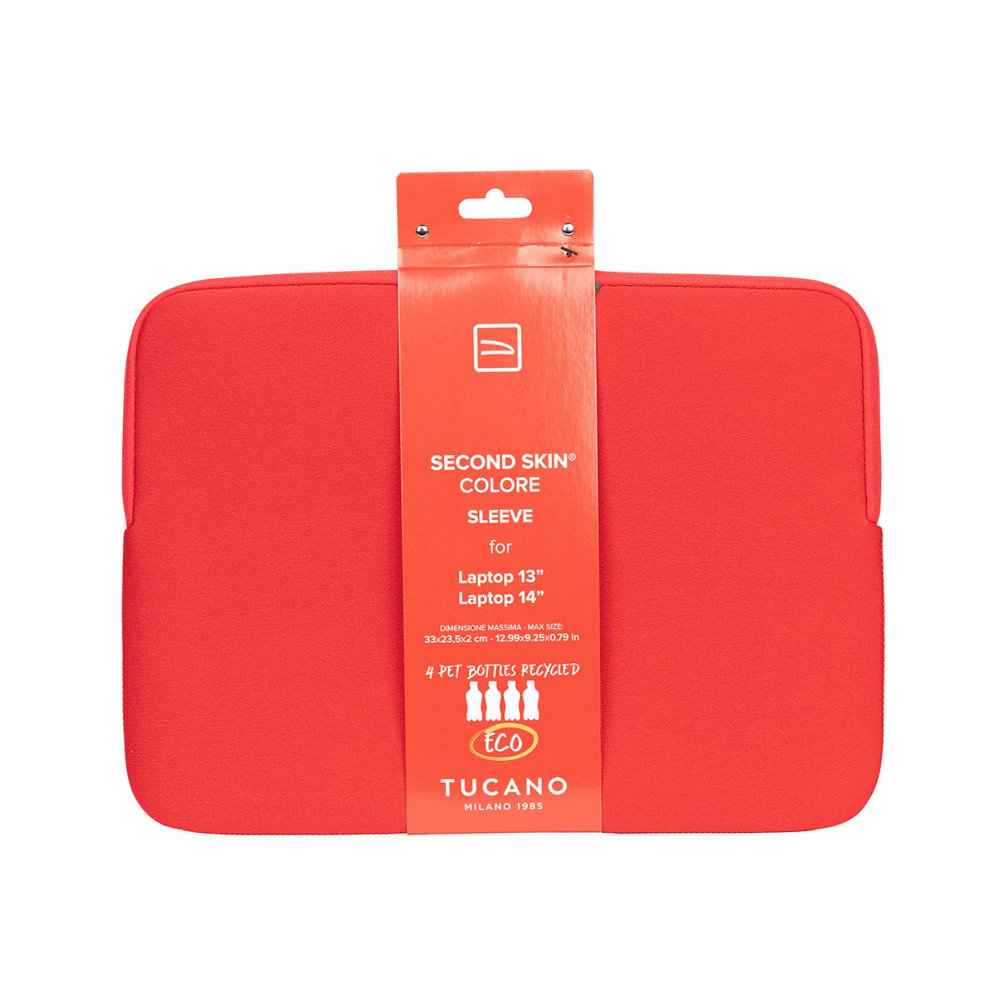 Tucano Laptop-Hülle Second Neopren 13 14 13 - von Skin Notebooks Rot Colore, Schutzhülle, Zoll, Zoll