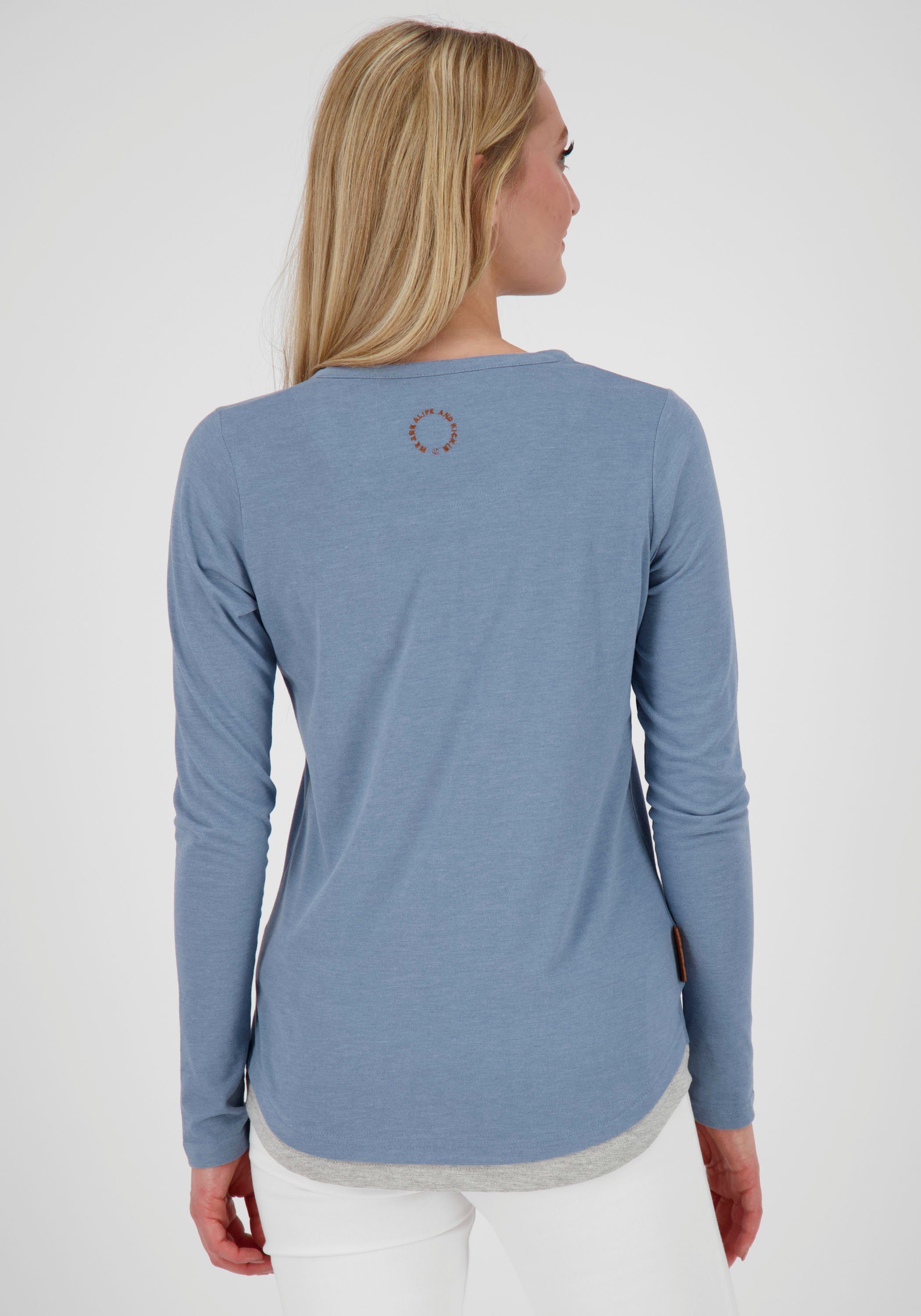 Alife & Kickin im blue feminines LelitaAK Longsleeve A 2-in-1-Look T-Shirt