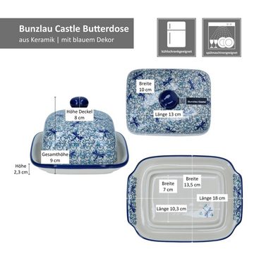 MamboCat Butterdose Bunzlau Castle Libelle Butterdose mit Deckel rechteckig für 250g, Keramik