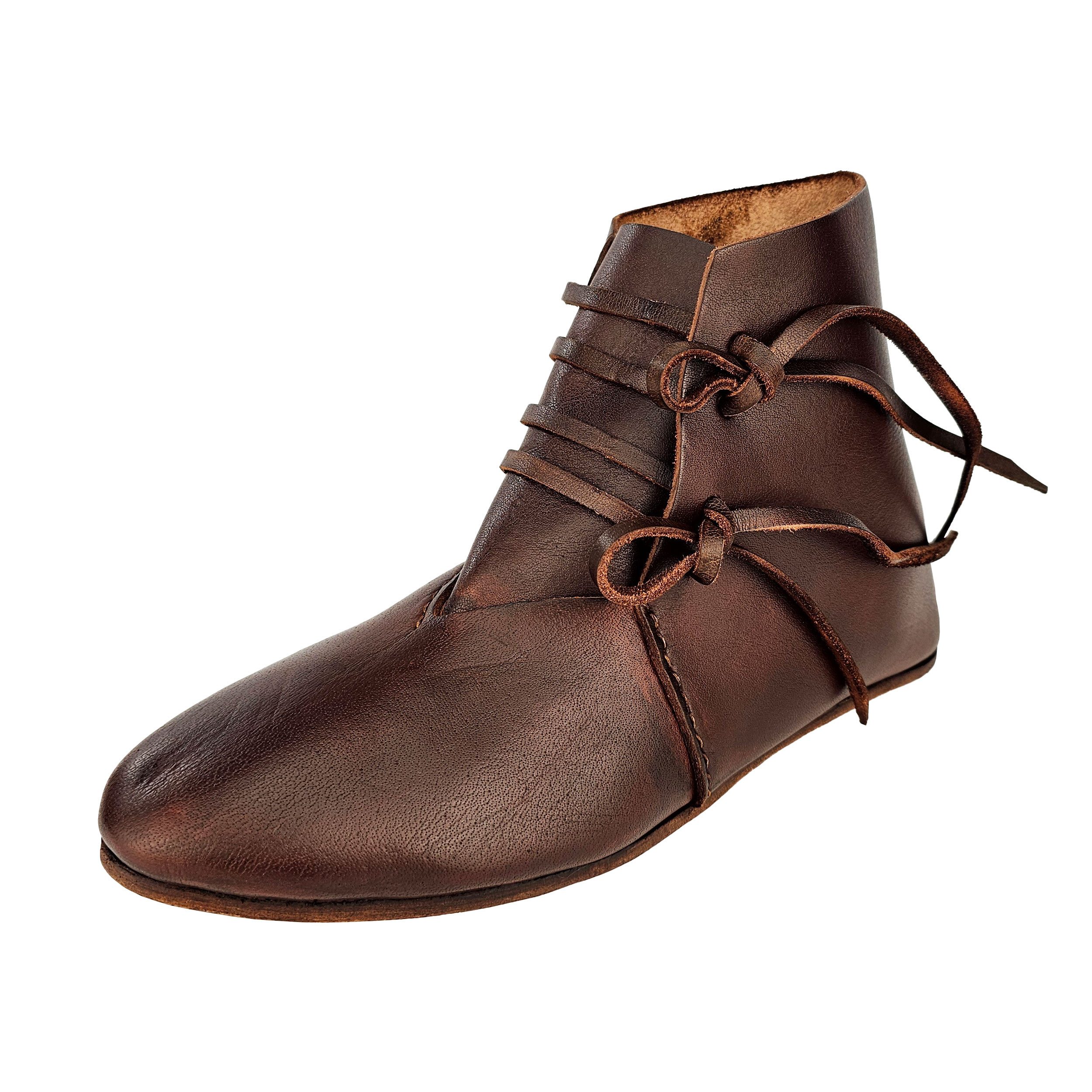 Ritter-Kostüm Mittelalter Schuhe Typ London einfach genagelte Sohle Braun