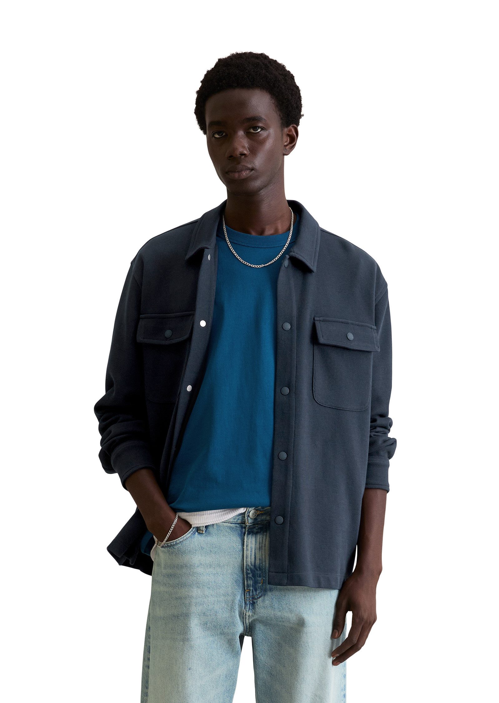 Marc O'Polo DENIM Kurzjacke aus Bio-Baumwolle mit feiner Struktur