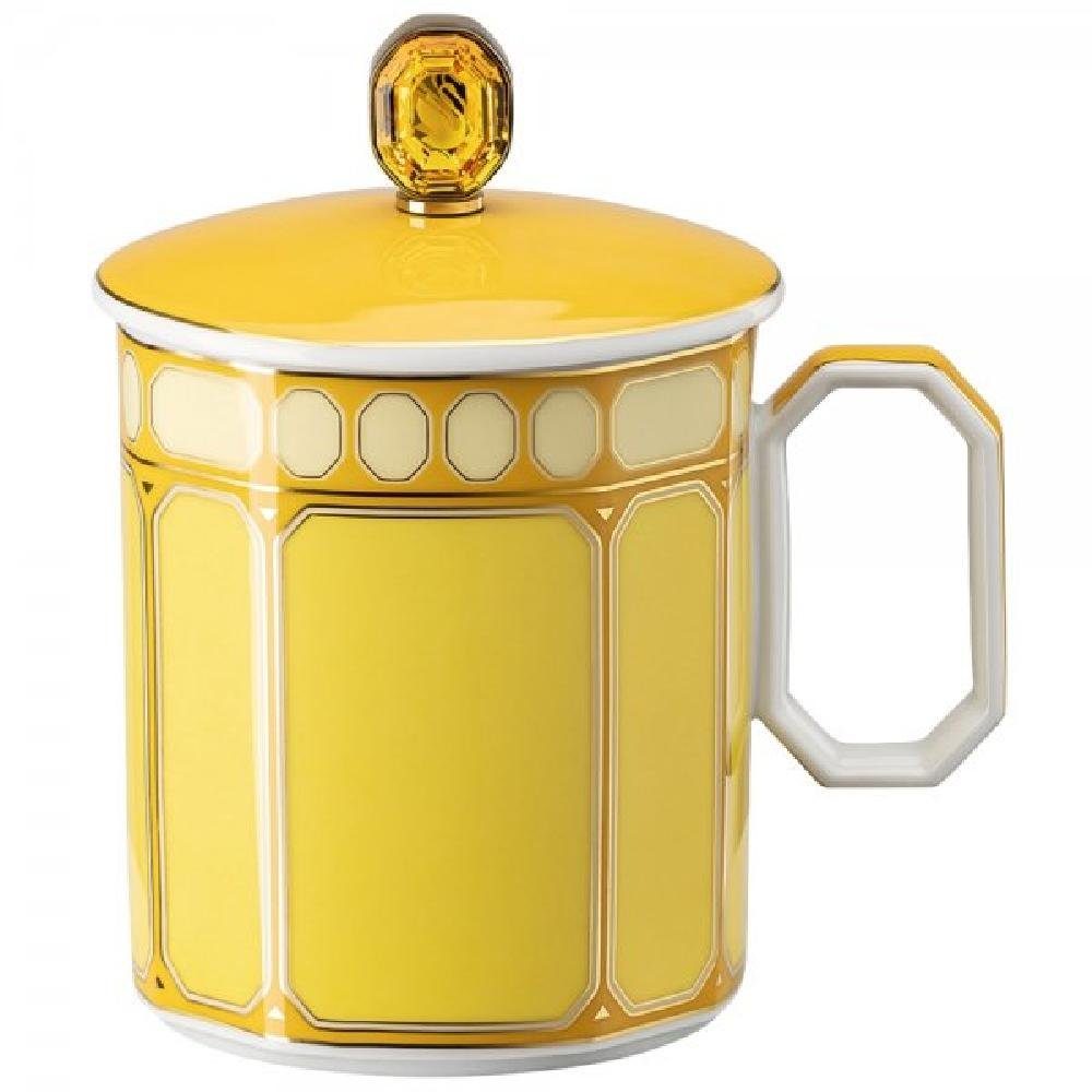 Rosenthal Tasse Deckel Signum mit Jonquil x Becher mit Swarovski Henkel