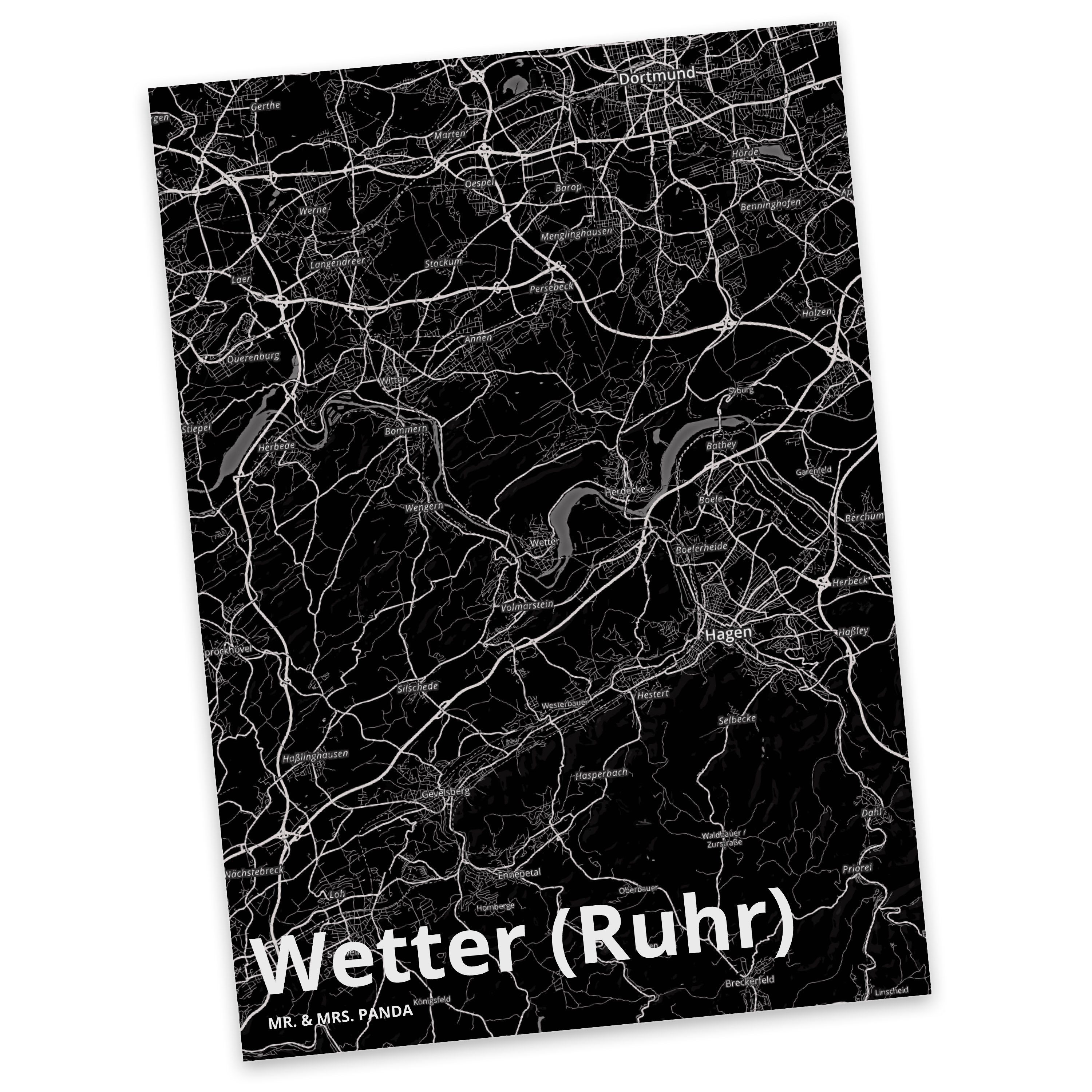 Mr. & Mrs. Panda Postkarte Wetter (Ruhr) - Geschenk, Karte, Städte, Geburtstagskarte, Stadt, Ges