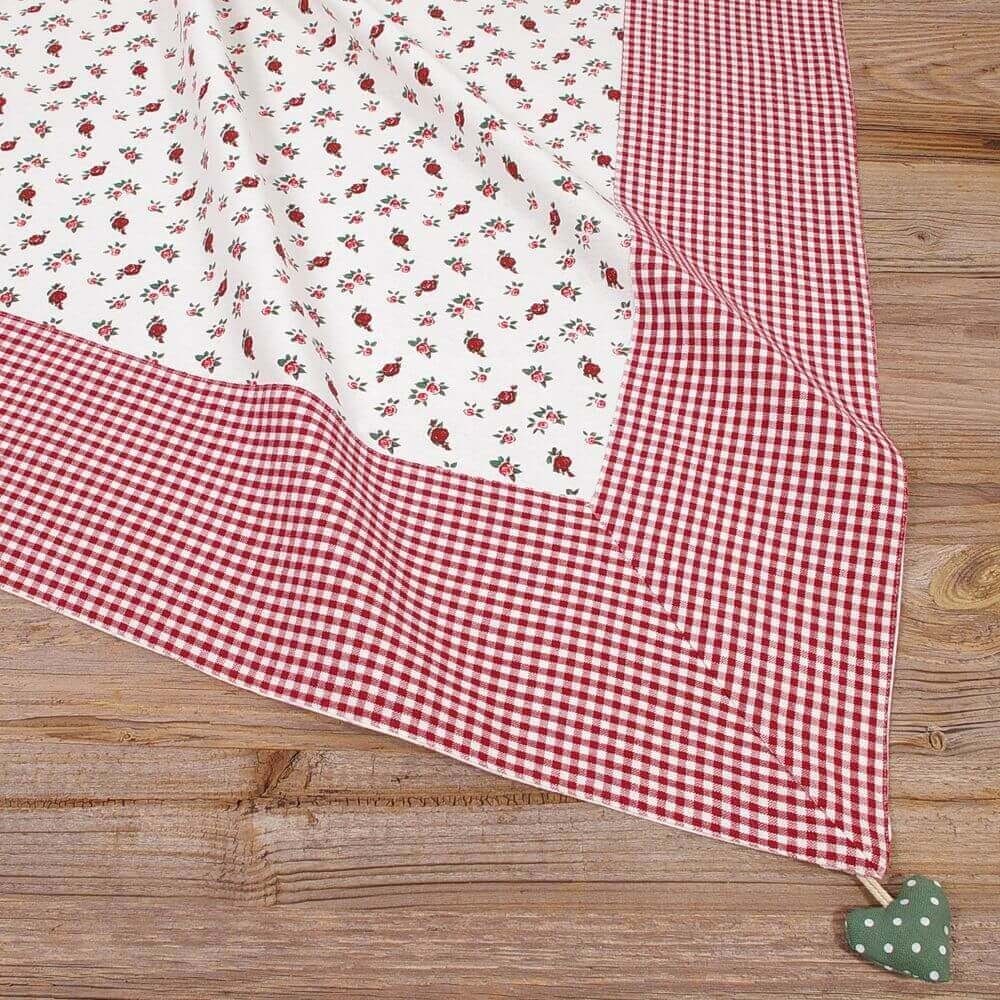 matches21 HOME & HOBBY Tischdecke Tischdecke VRONI Rosen kariert rot, 100 % günstig online kaufen
