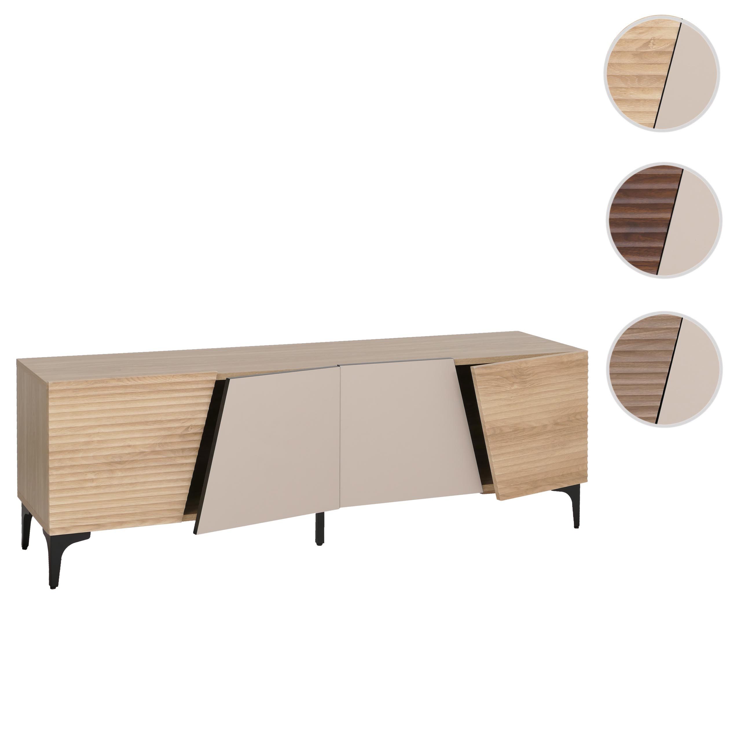 MCW TV-Rack MCW-Q83, Dekorative Kombination aus strukturierten und glatten Fronten