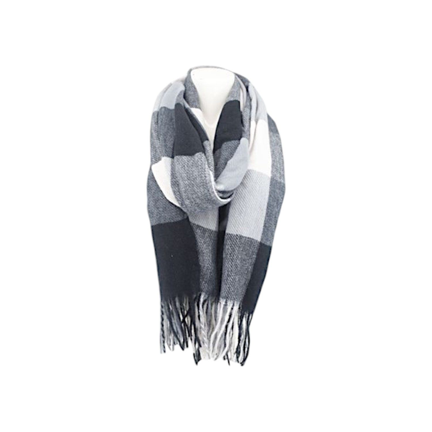 VewoTex Schal für Damen » Cashmera Soft » Winterschal Karo Muster, (Kein Set, 1-St. Einzelner Schal), » Damenschal » Fransenschal 180 x 65 cm