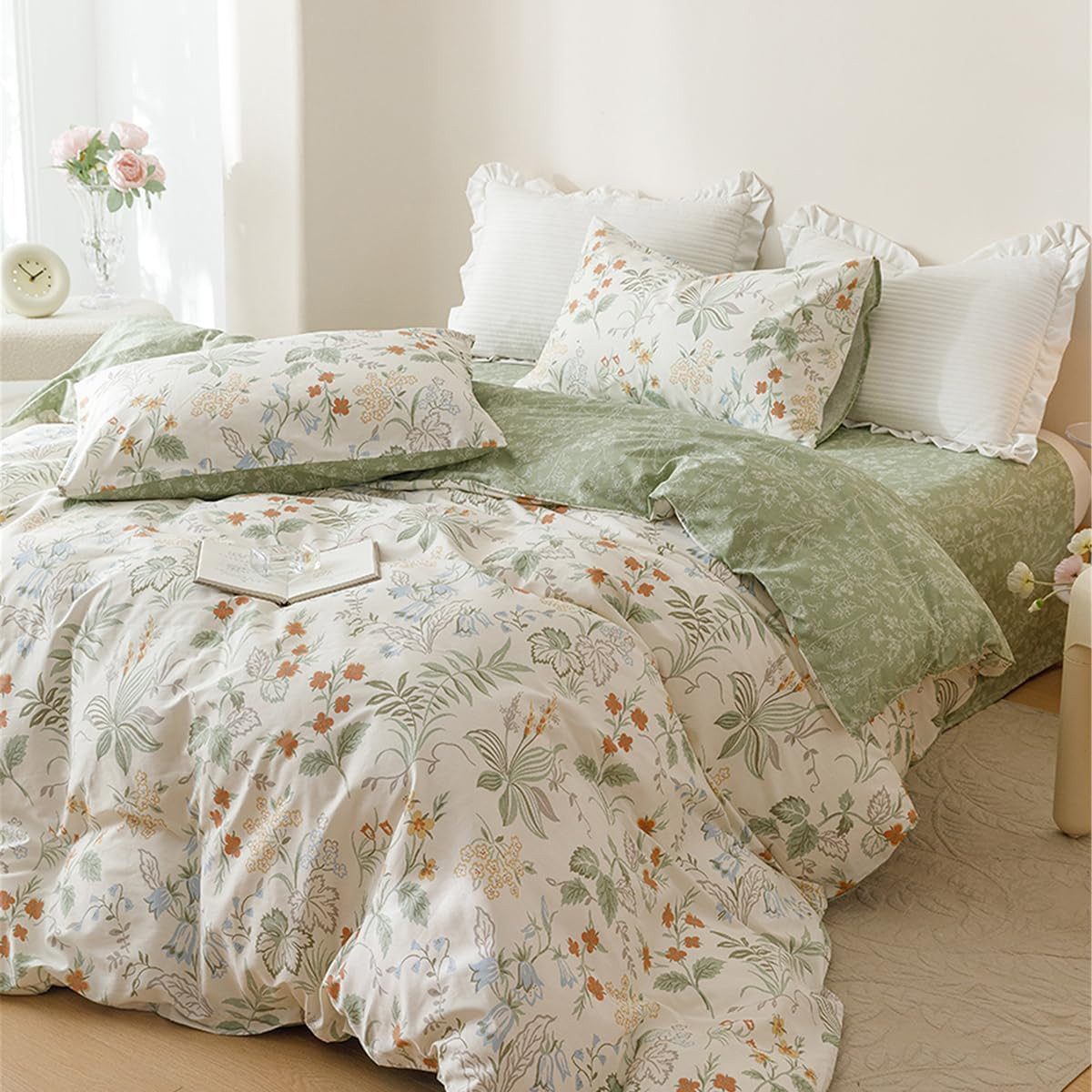 wohnTRAUM24 Bettwäsche Bettwäsche Pflanzenmuster,Wende Bettwäsche Set für A günstig online kaufen