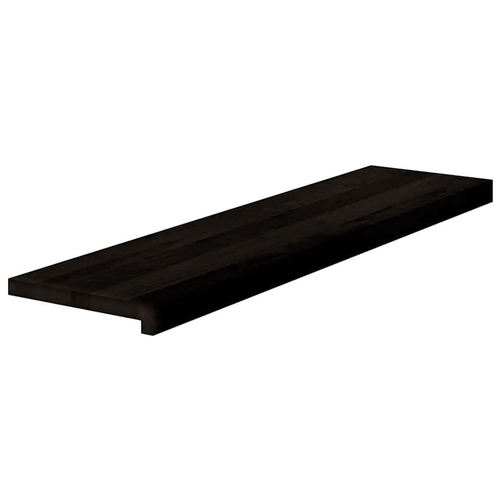 vidaXL Stufenmatte Treppenstufen 12 Stk. Braun-Schwarz 100x25x2 cm Massivholz Eiche, Rechteckig, Höhe: 2 mm