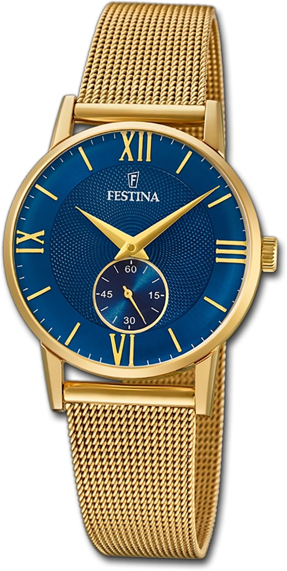 Festina Quarzuhr Edelstahlarmband Damenuhr 29mm) Damenuhr (ca. klein gold, Armbanduhr, Klassik rund, Festina