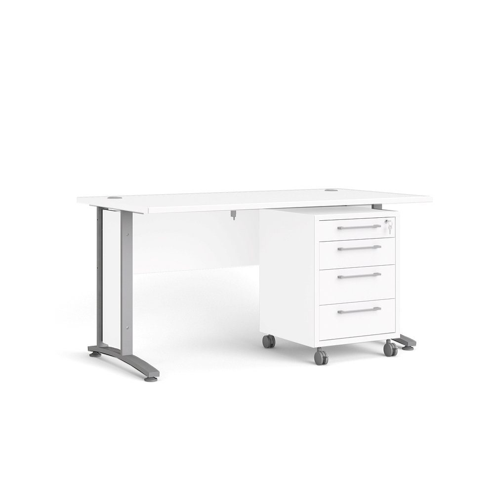 Prisme mit ebuy24 weiss Schreibtisch Rollcontainer Schreibtisch