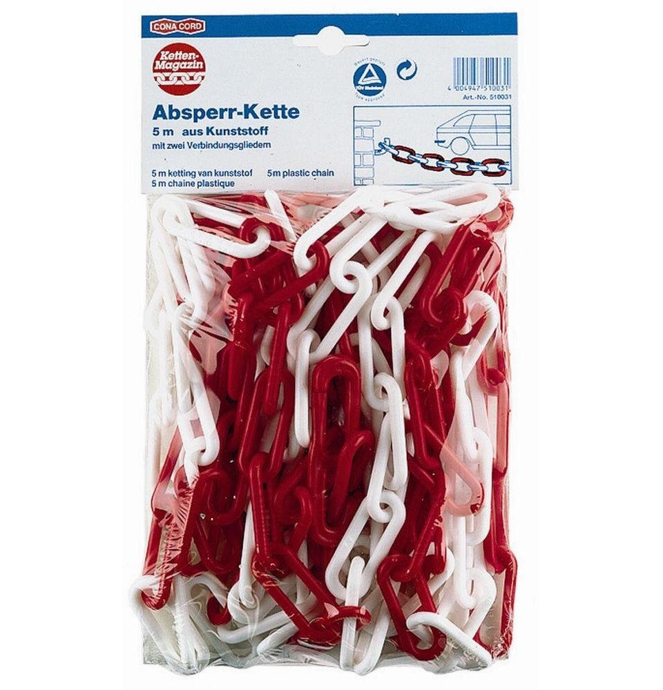 Aco Absperrpfosten Conacord Absperrkette 6 mm rot weiß 5 m