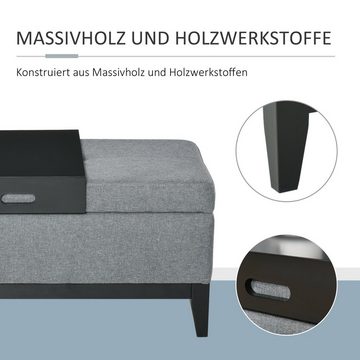 HOMCOM Sitzbank (Set, 1-St., Sitzottomane), Sitzhocker belastbar bis 120 kg mit Tablett Dunkelgrau+Schwarz