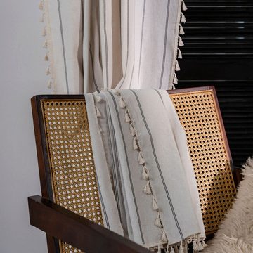 Vorhang Vorhang Vorhang garngefärbt einfache Quaste kleines Fenster, AUKUU, Küchenvorhang Baumwolle und Leinen halbschattig