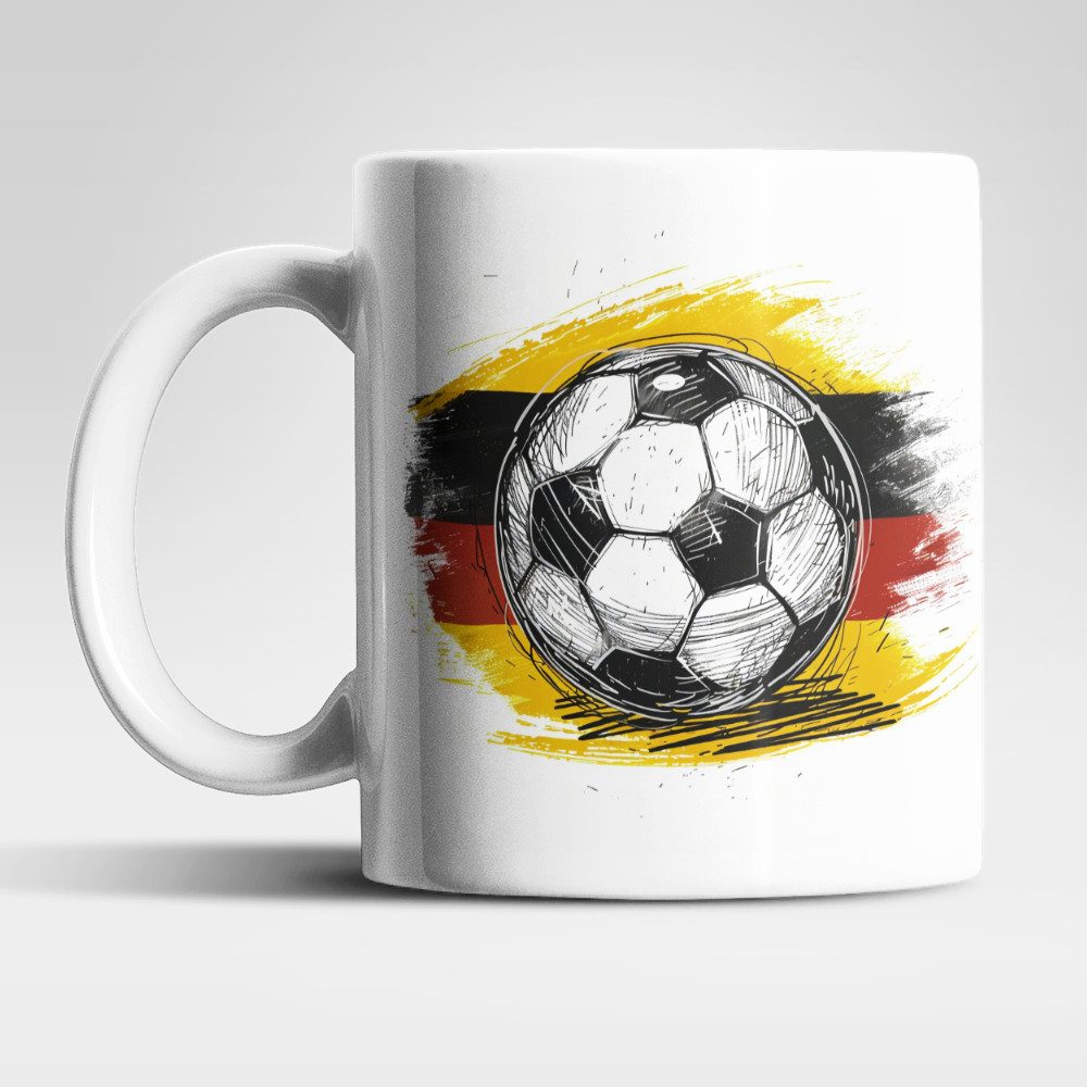 WS-Trend Tasse Deutschland Fußball Kaffeetasse Teetasse Geschenkidee 325 ml, Keramik