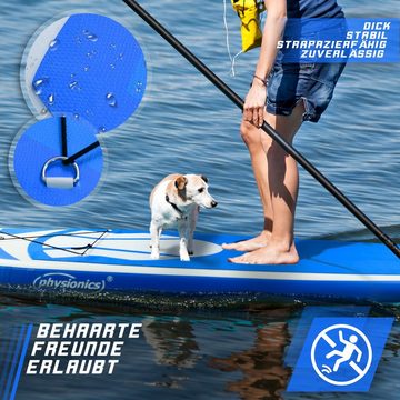 Physionics SUP-Board Stand Up Paddle Board - 305/320/366cm, mit Paddel und Pumpe, Farbwahl