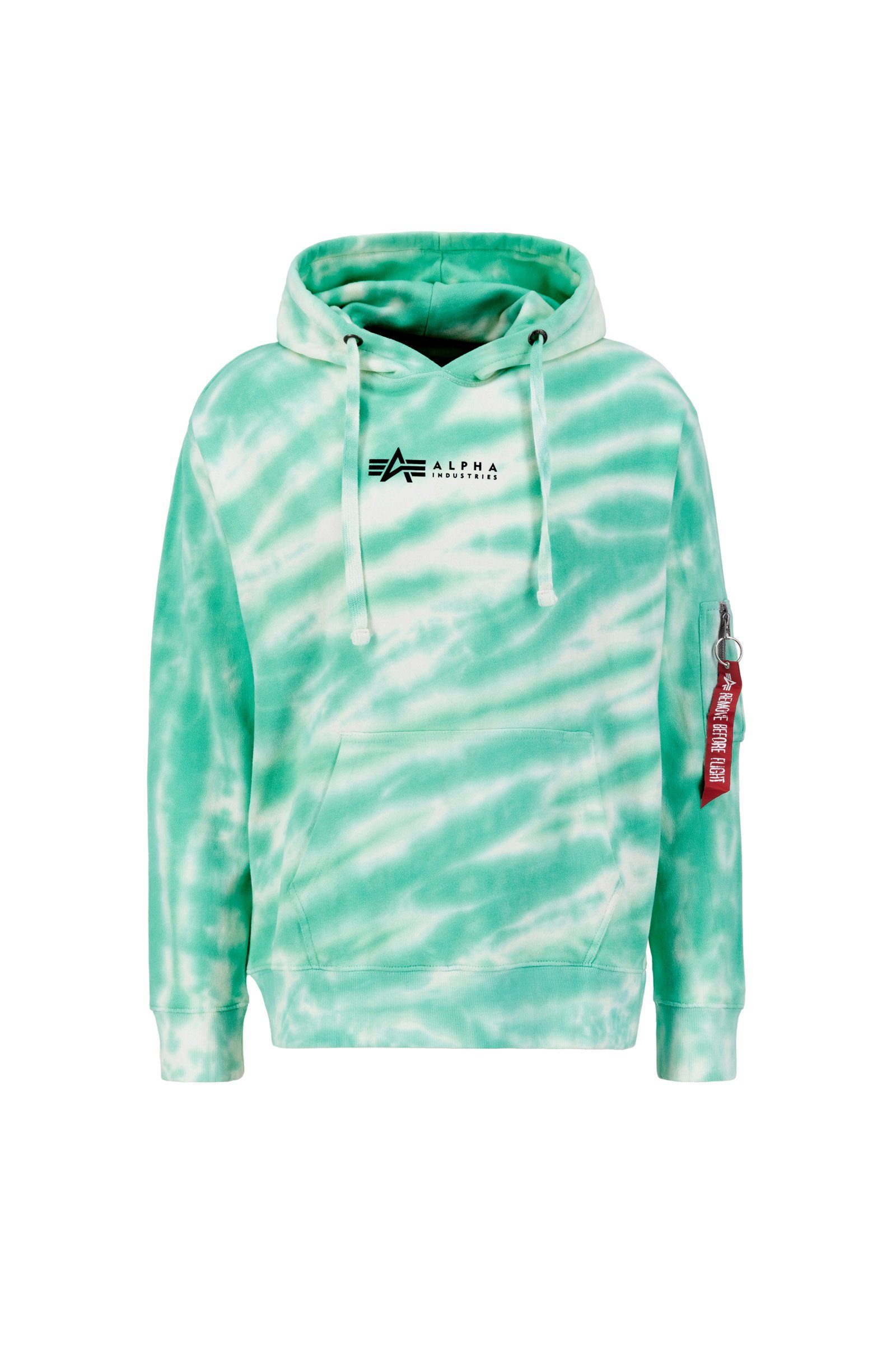 Alpha Industries Hoodie Alpha Industries Herren Kapuzenpullover Tie Dye atomic green | Sweatshirts