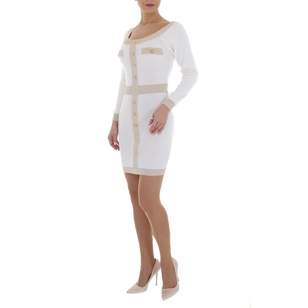Ital-Design Strickkleid Damen Freizeit Pencil Knopfleiste günstig online kaufen