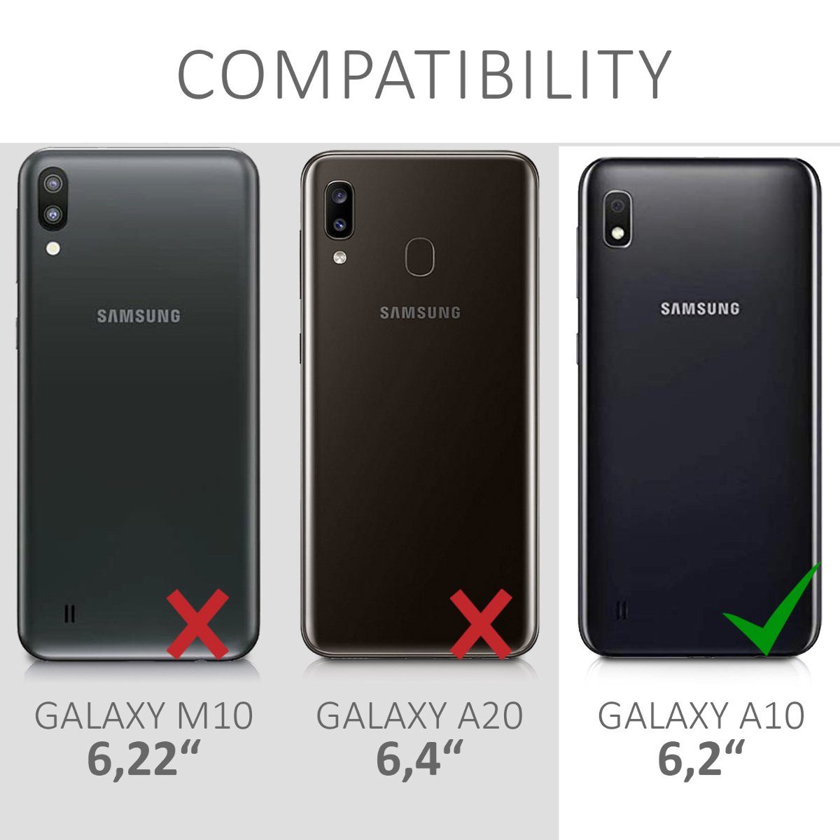kwmobile Etui Wallet Case für Samsung Galaxy A10, Hülle mit Ständer Kartenfächer - Handyhülle – Bild 5 von 5