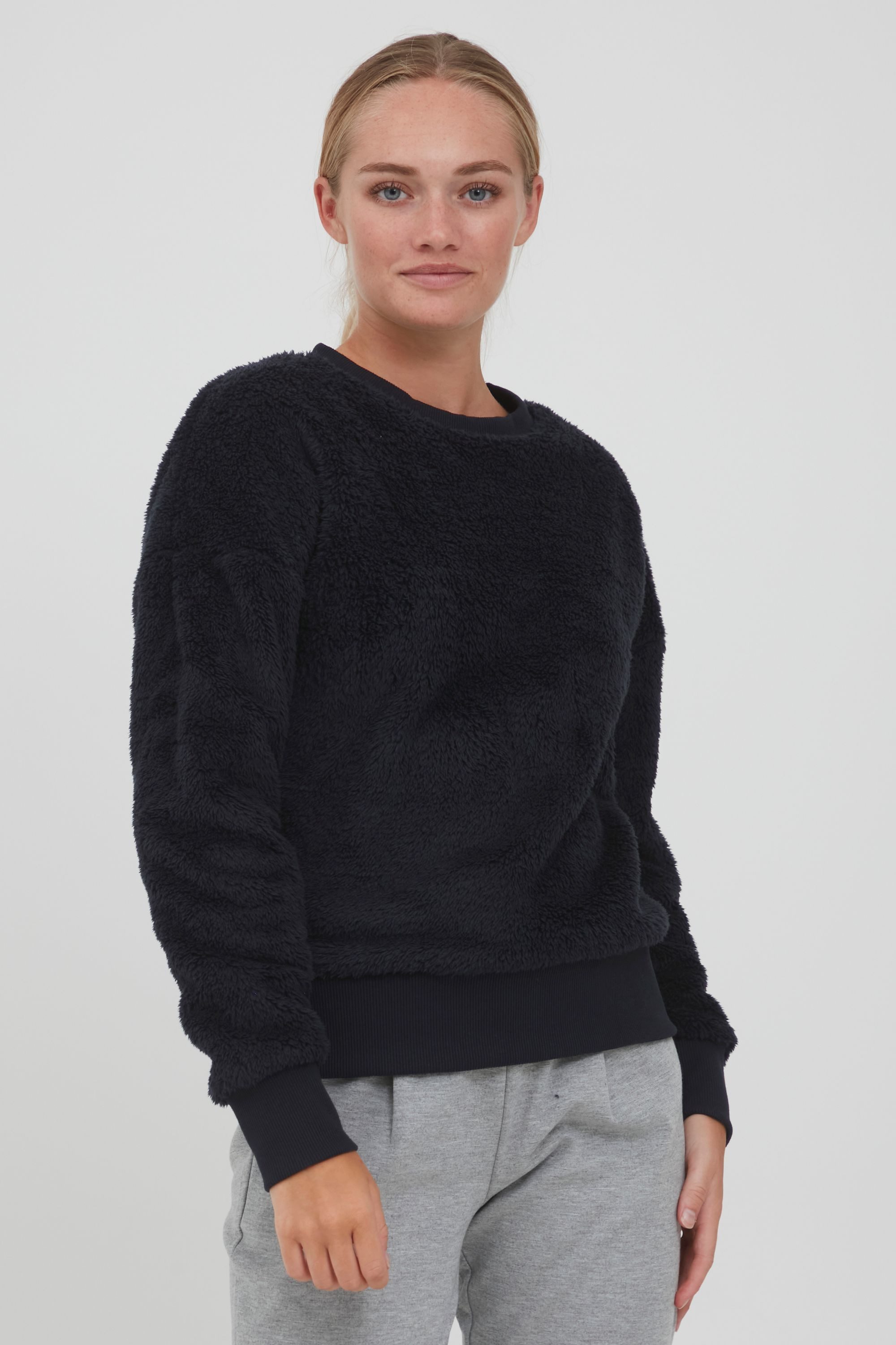 OXMO Rundhalspullover OXAnnica Teddy Pullover mit günstig online kaufen